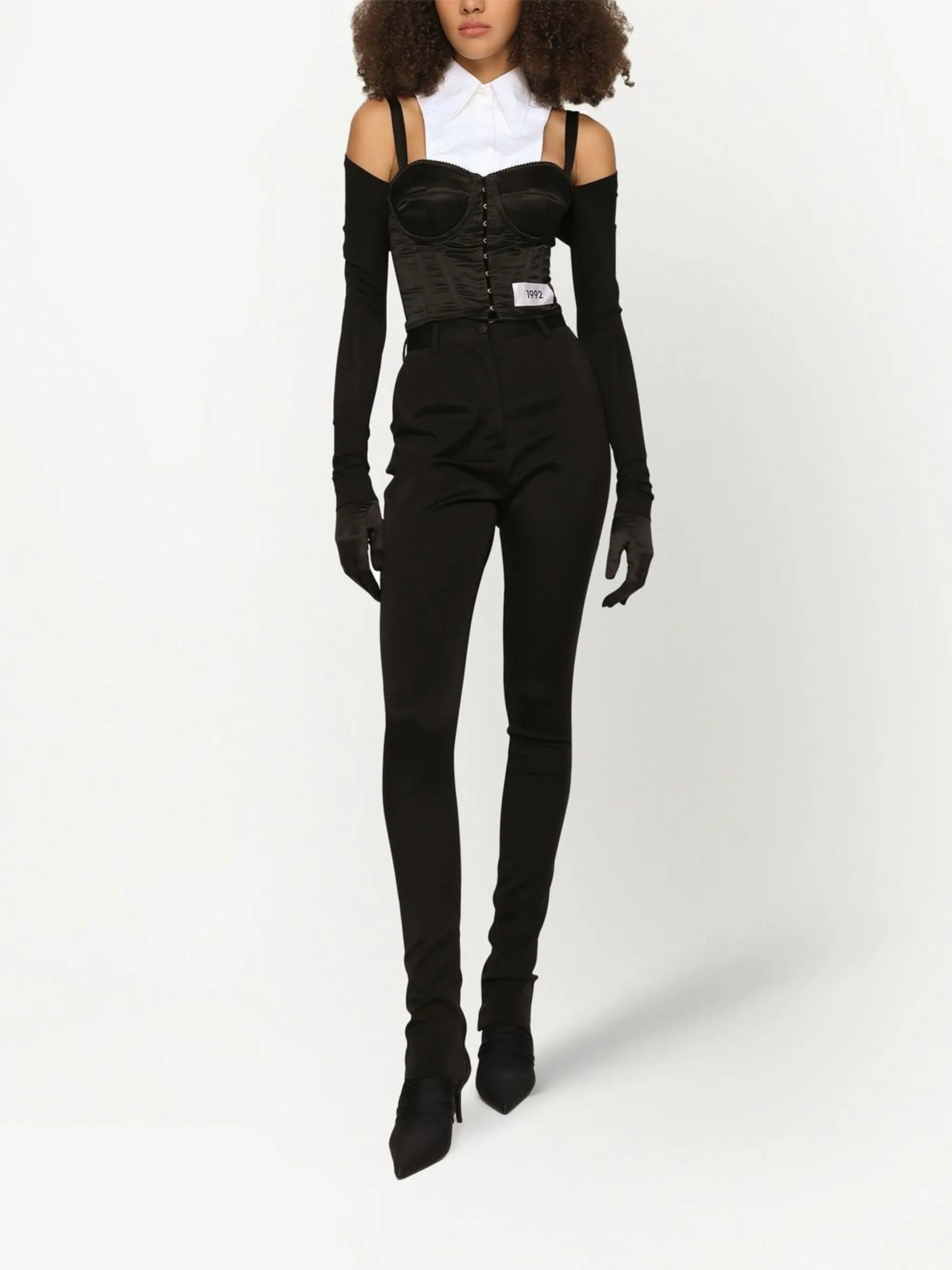 KIM DOLCE&GABBANA layered-shirt corset top