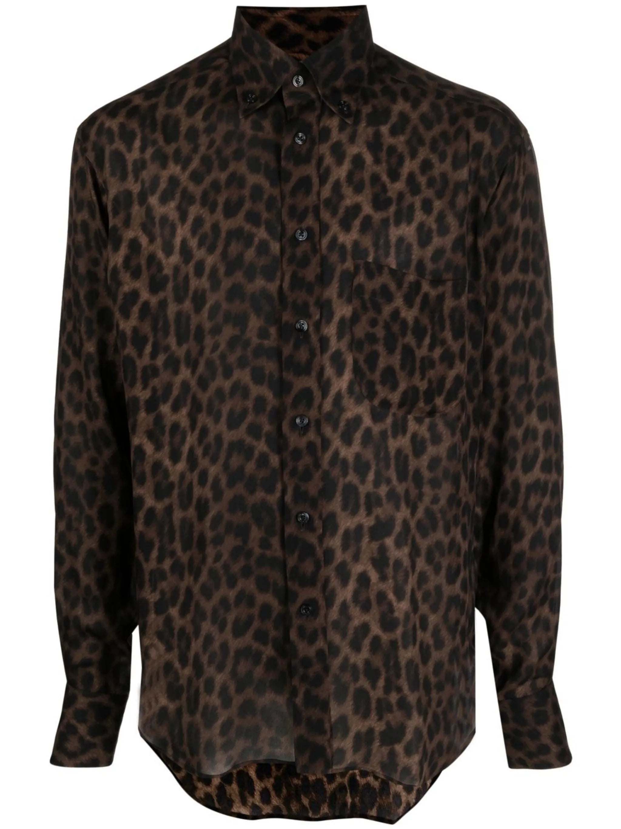 leopard-print silk shirt