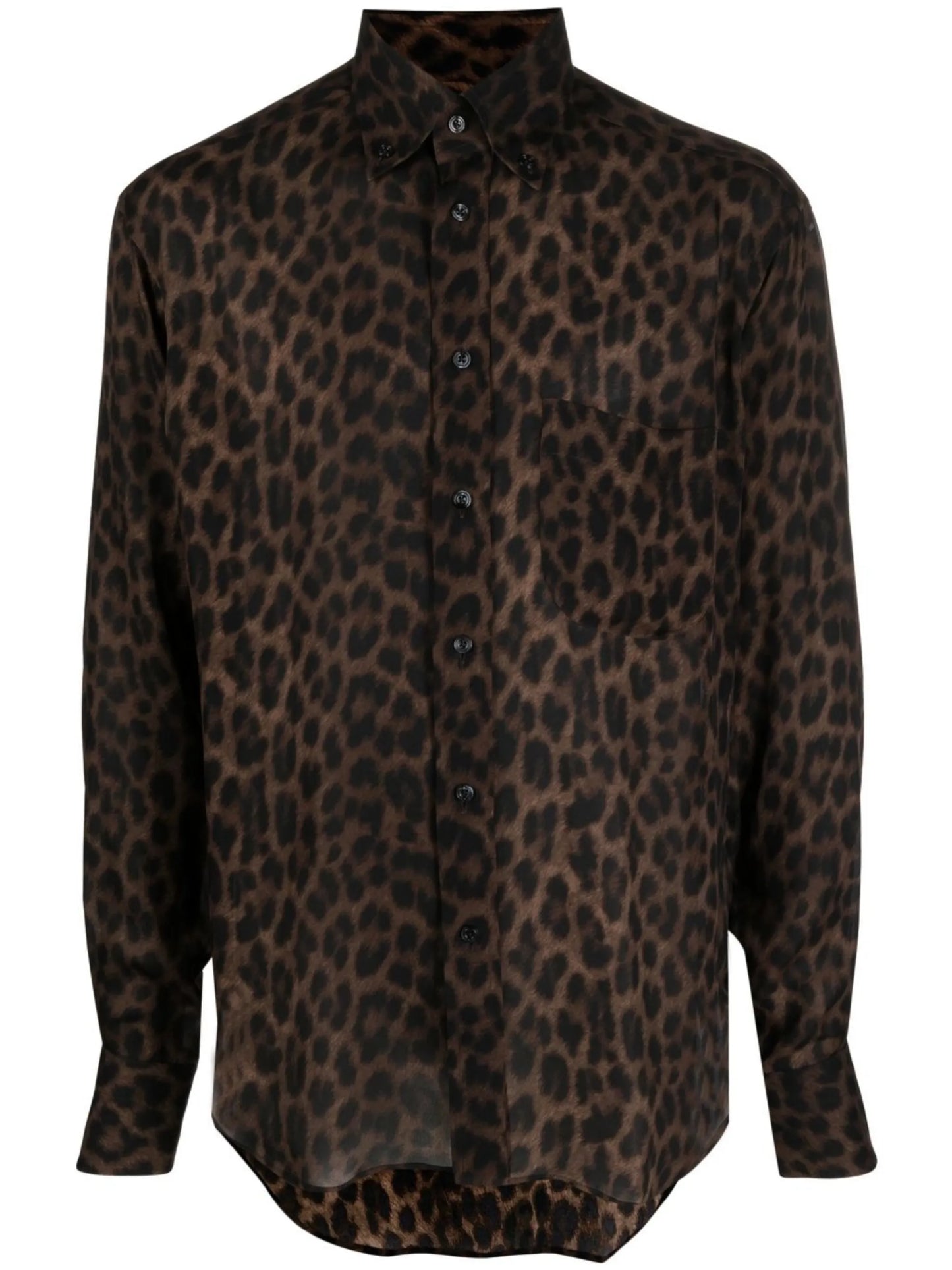 leopard-print silk shirt