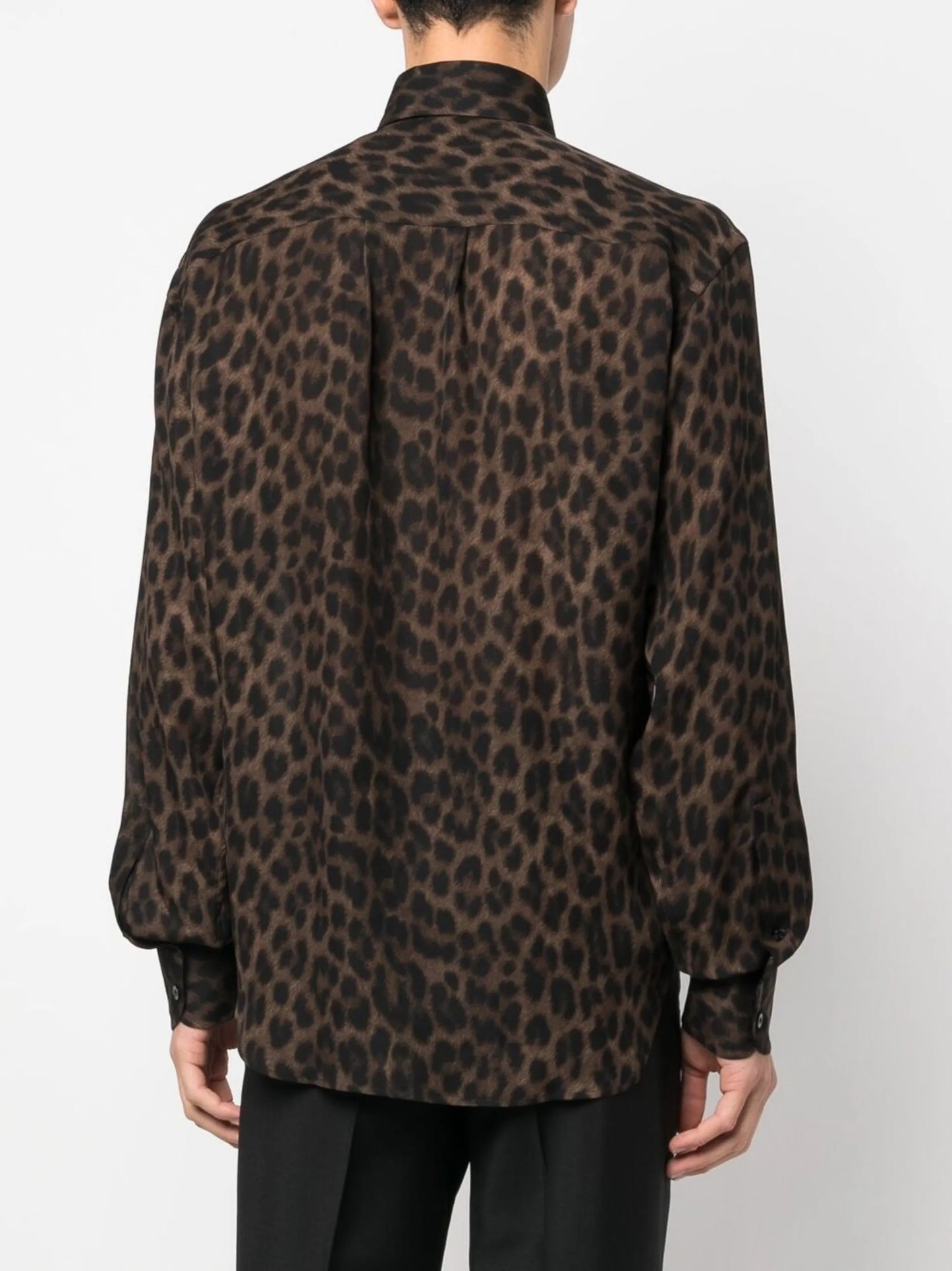 leopard-print silk shirt