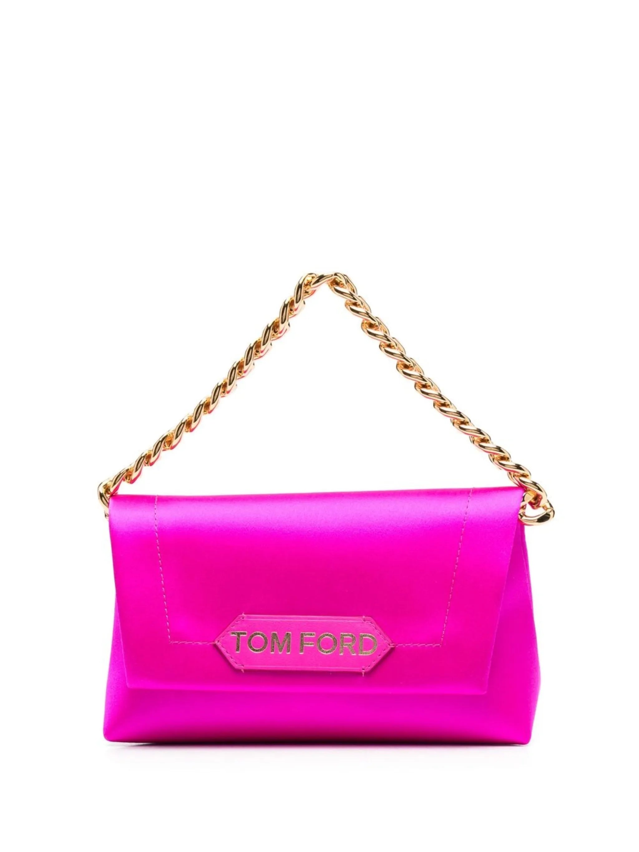 logo-patch chain-link clutch