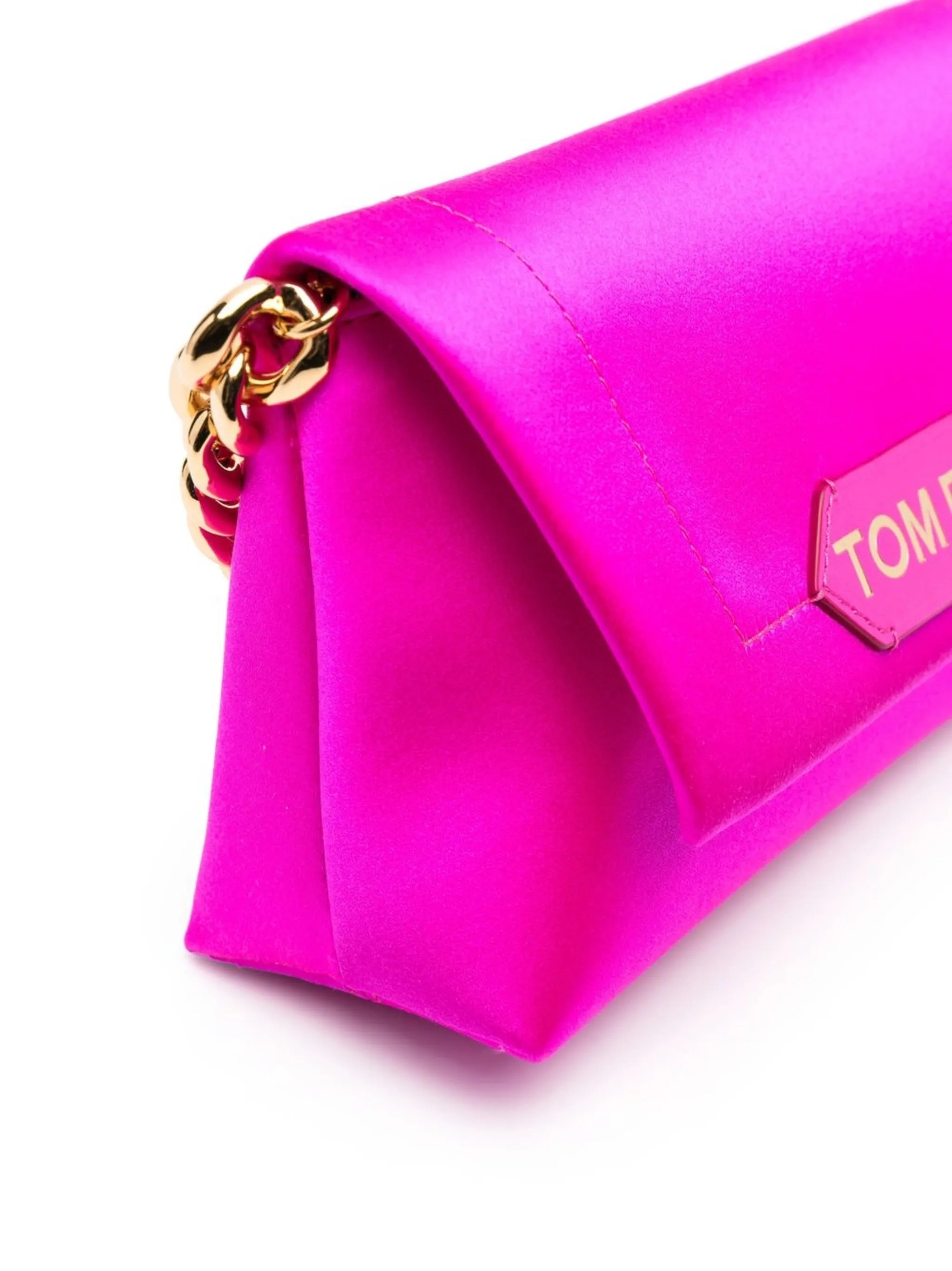 logo-patch chain-link clutch