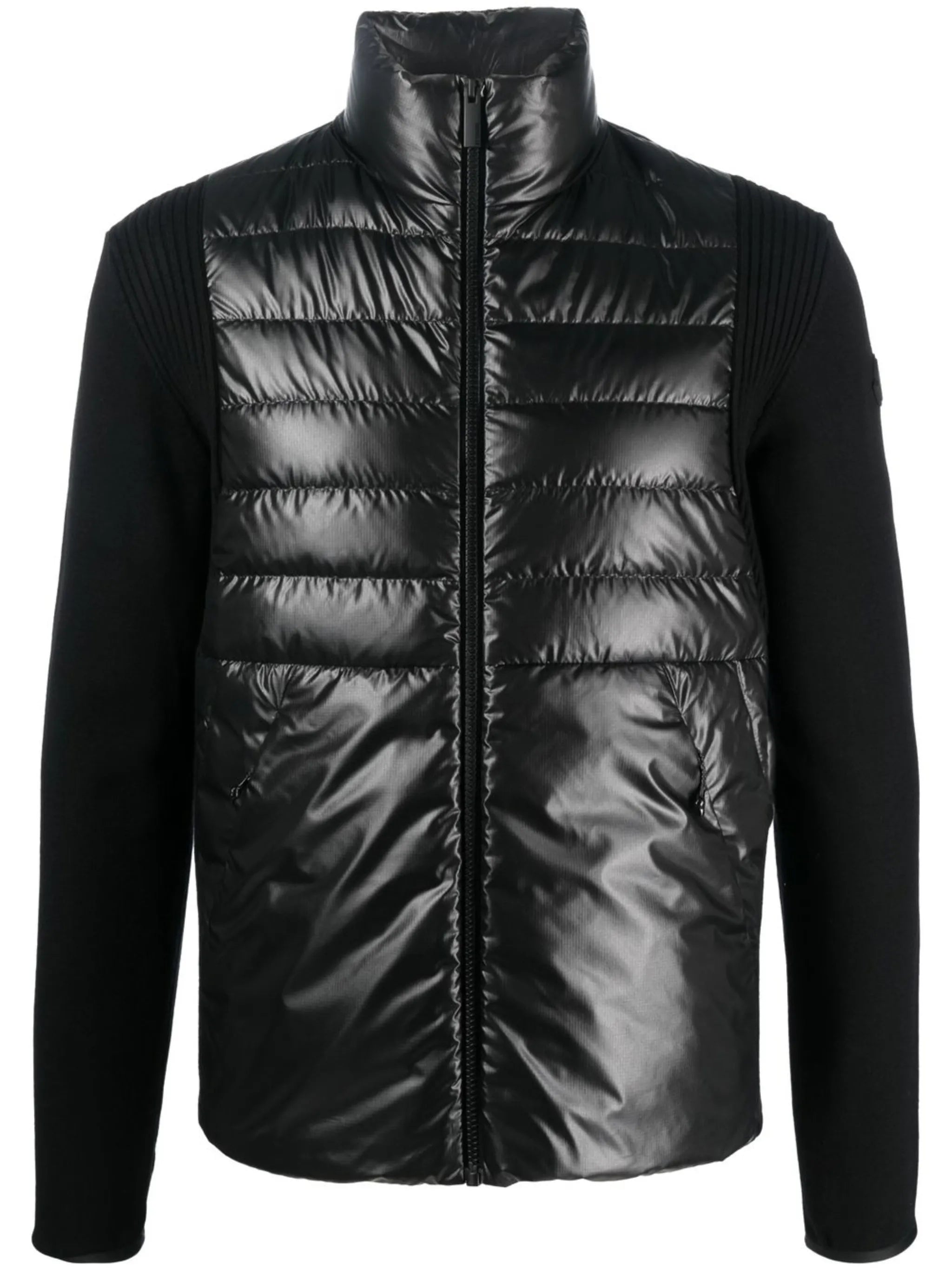 logo-patch funnel neck jacket