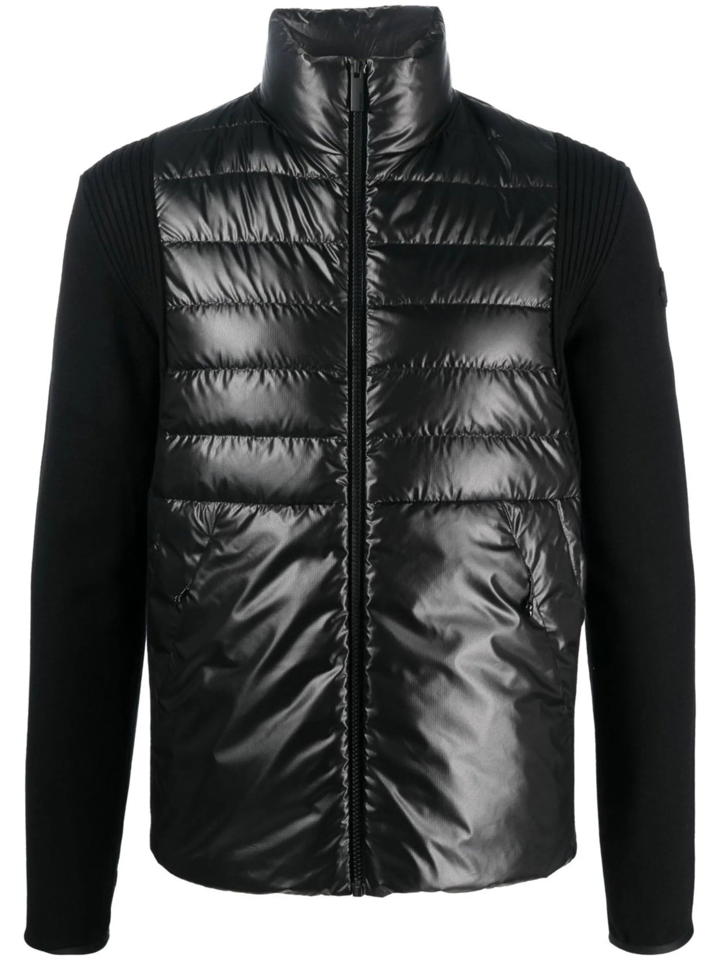 logo-patch funnel neck jacket