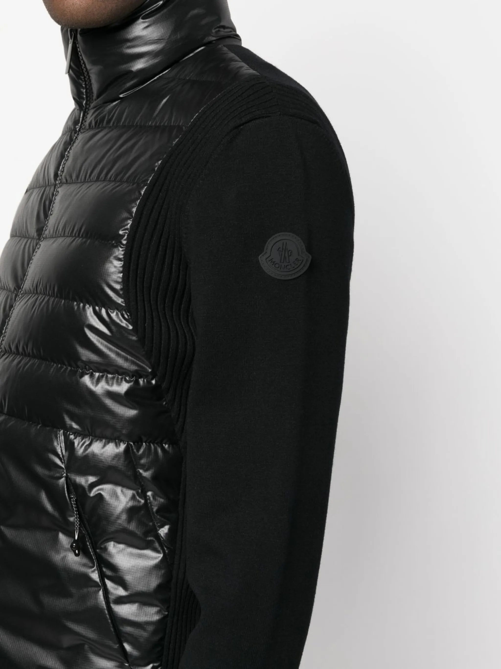 logo-patch funnel neck jacket