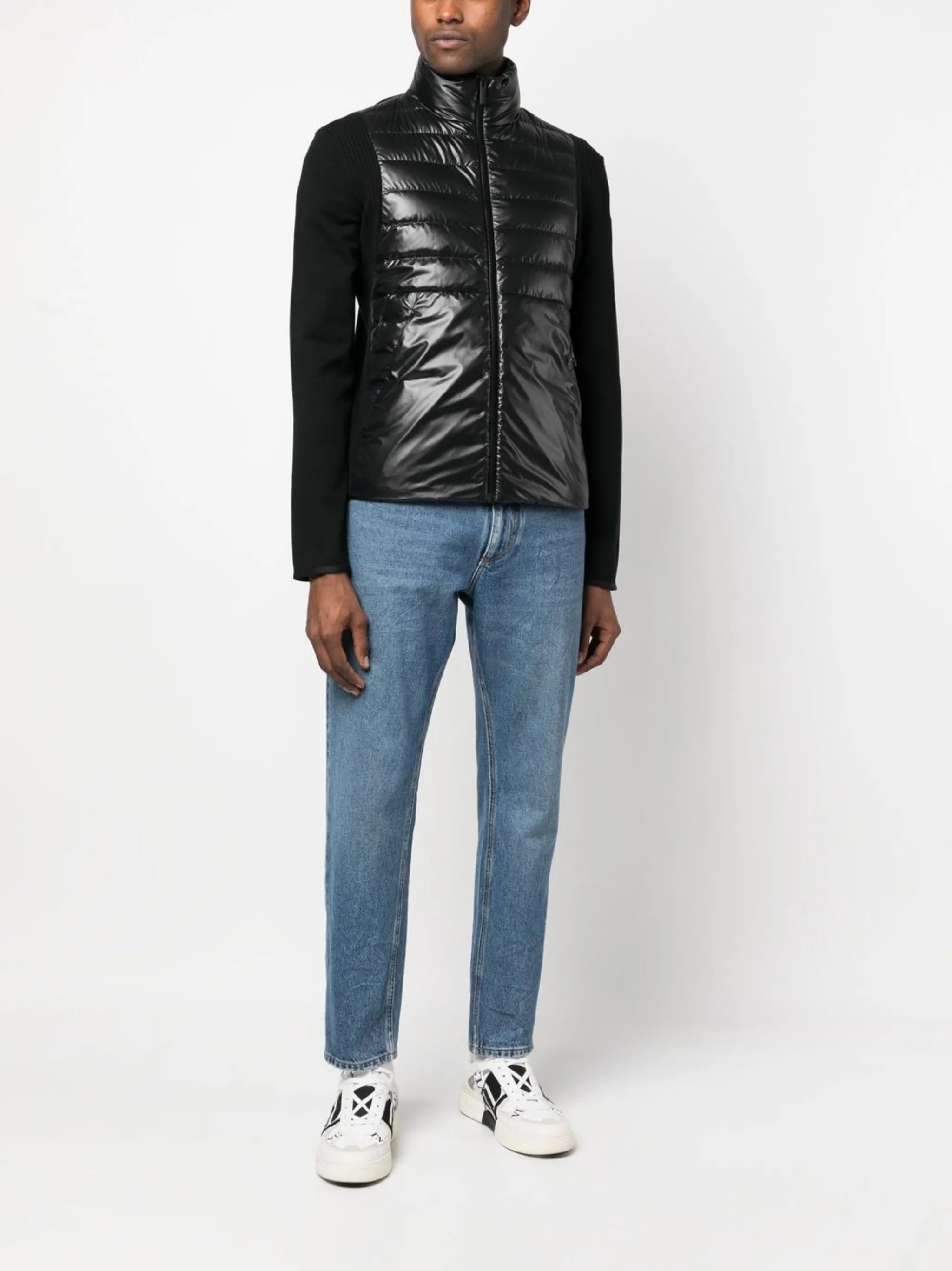logo-patch funnel neck jacket
