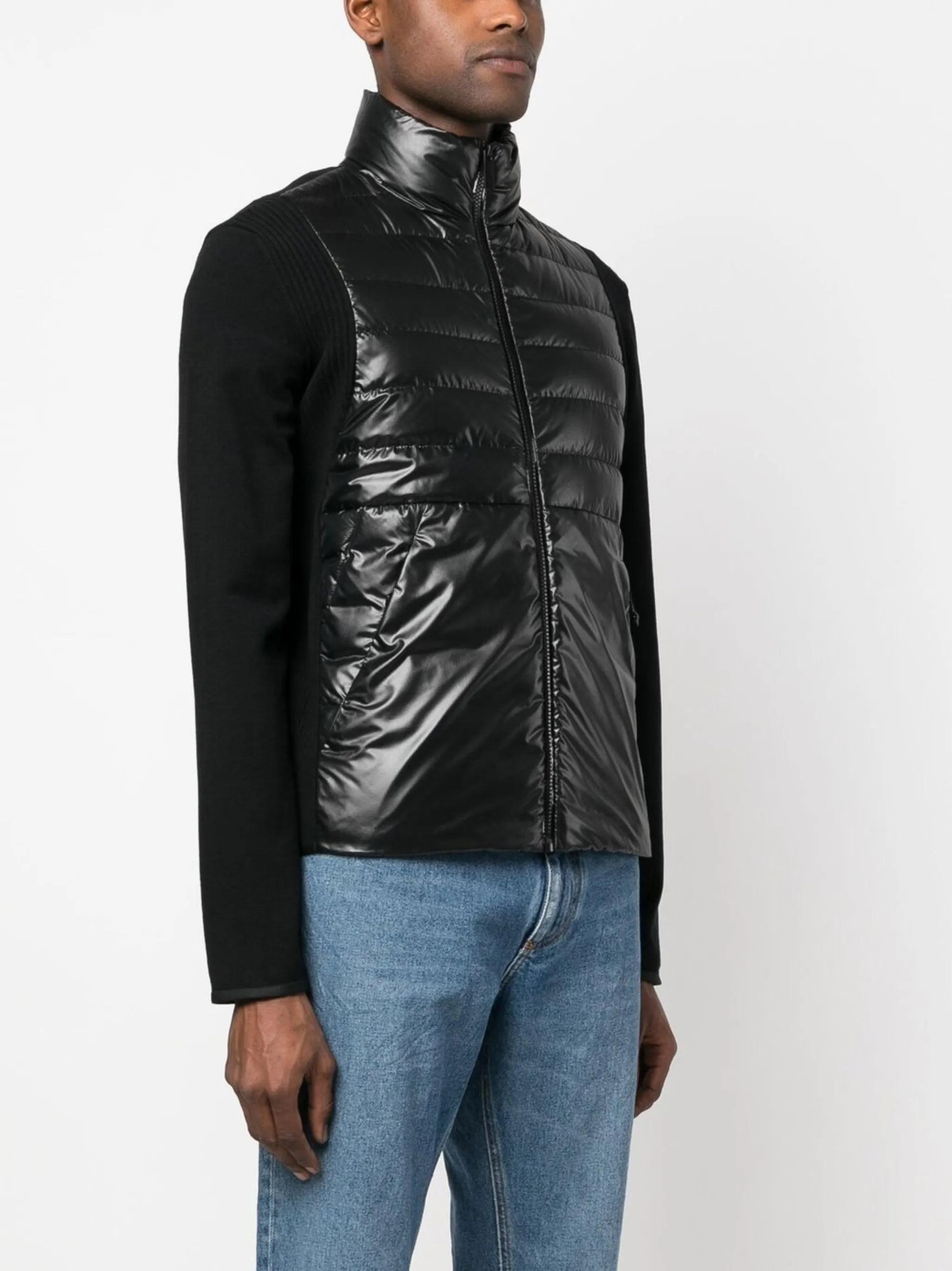 logo-patch funnel neck jacket