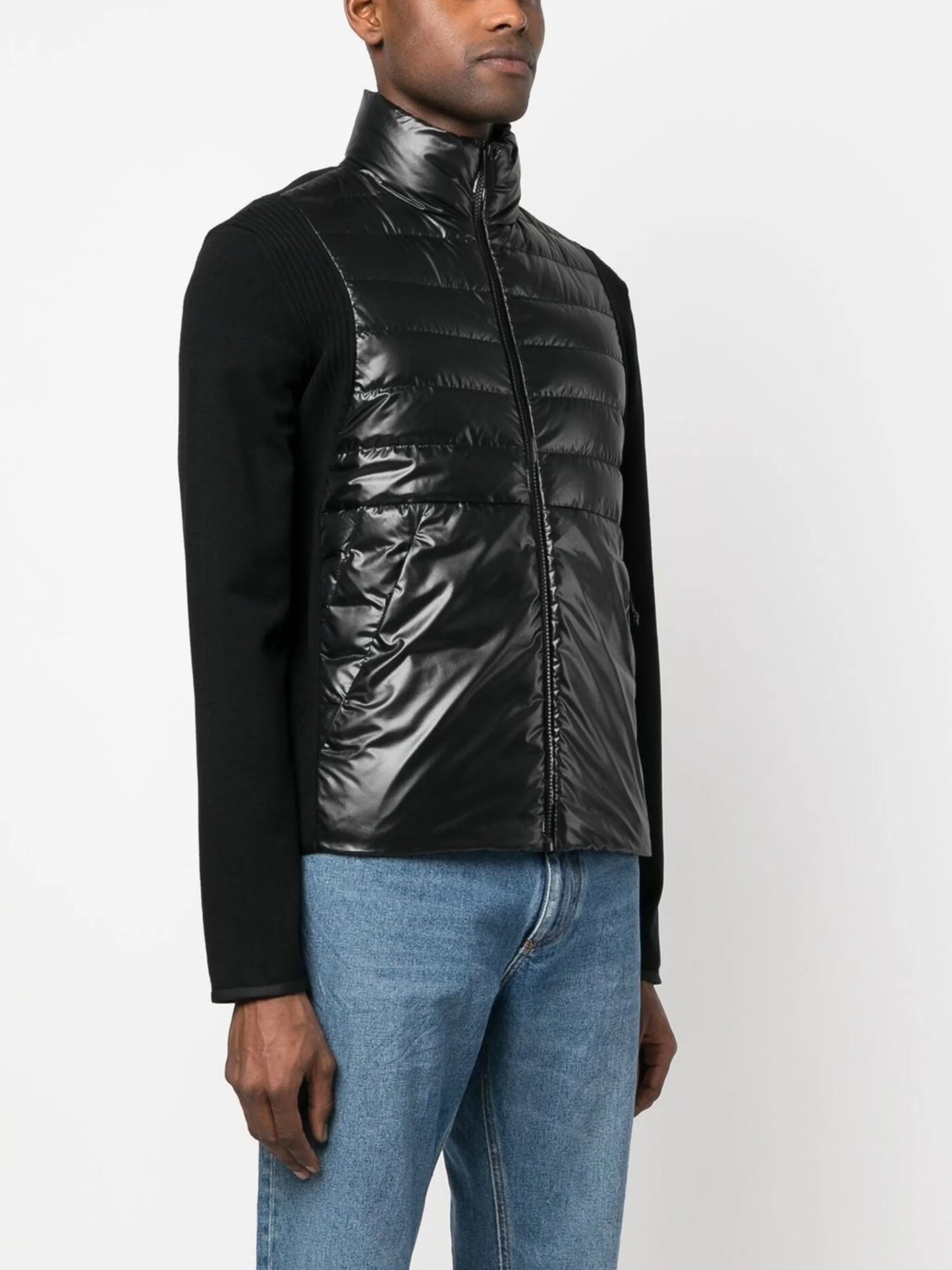 logo-patch funnel neck jacket