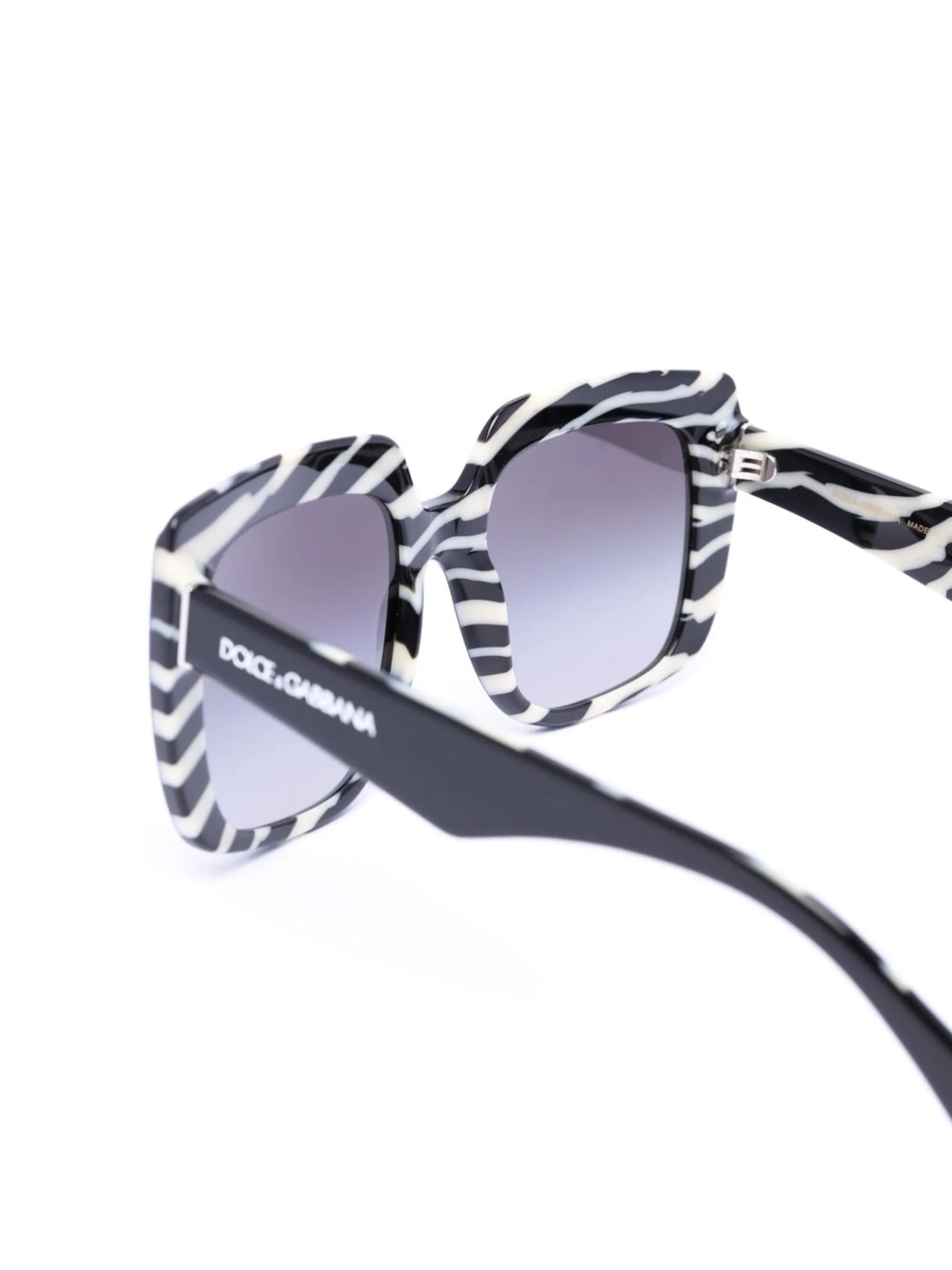 Zebra oversized square-frame sunglasses