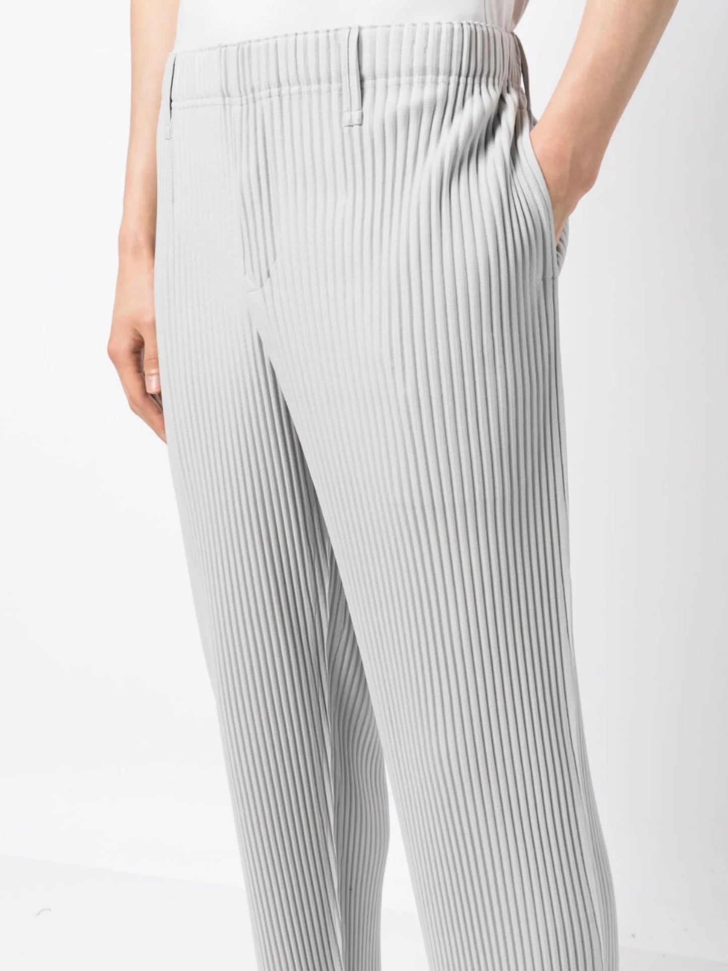 plissé straight trousers