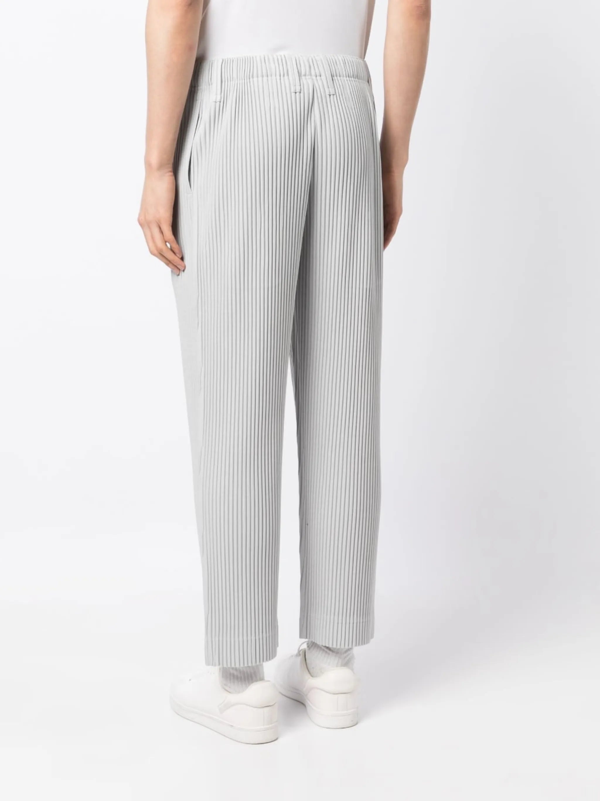 plissé straight trousers