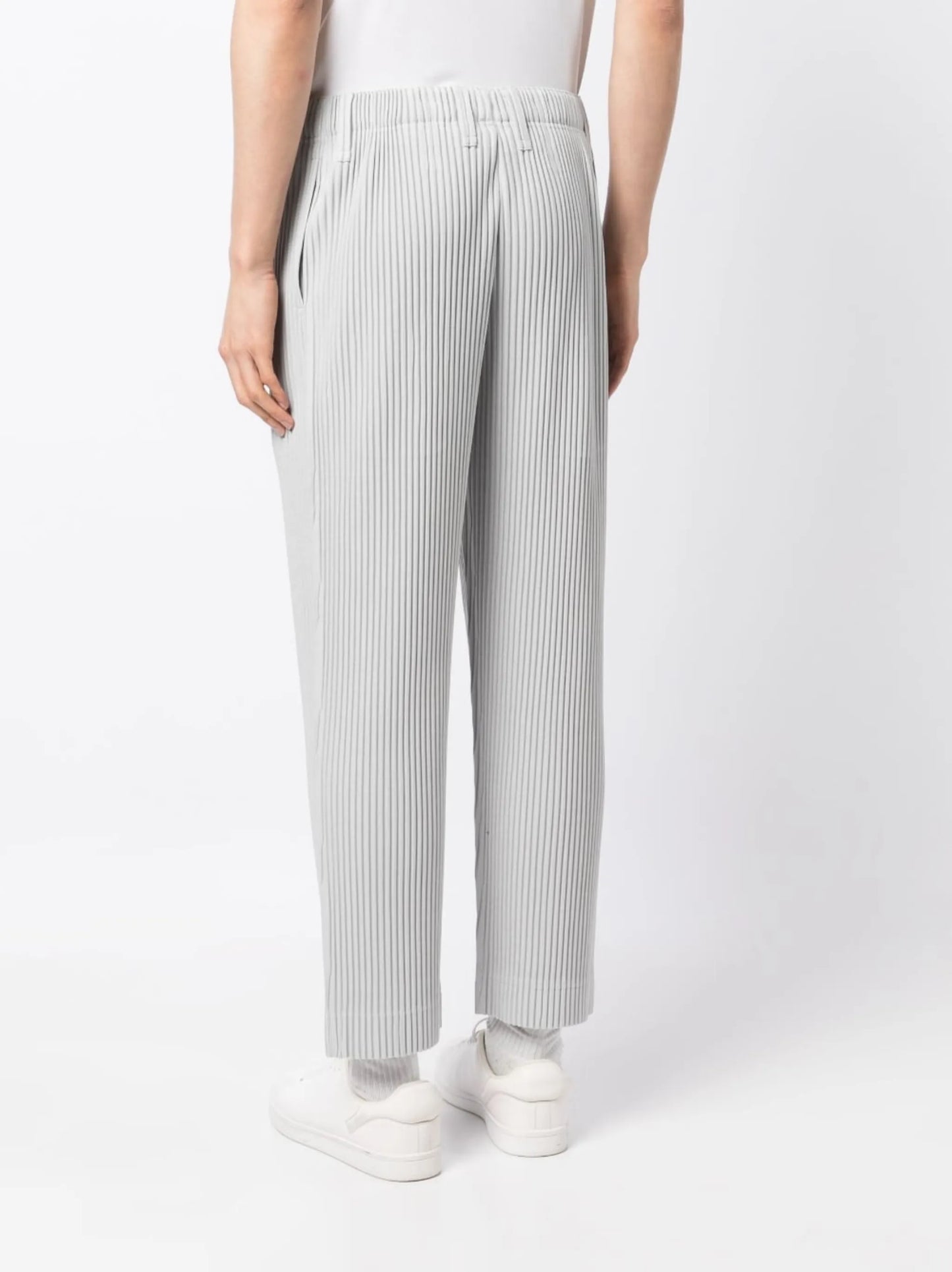 plissé straight trousers