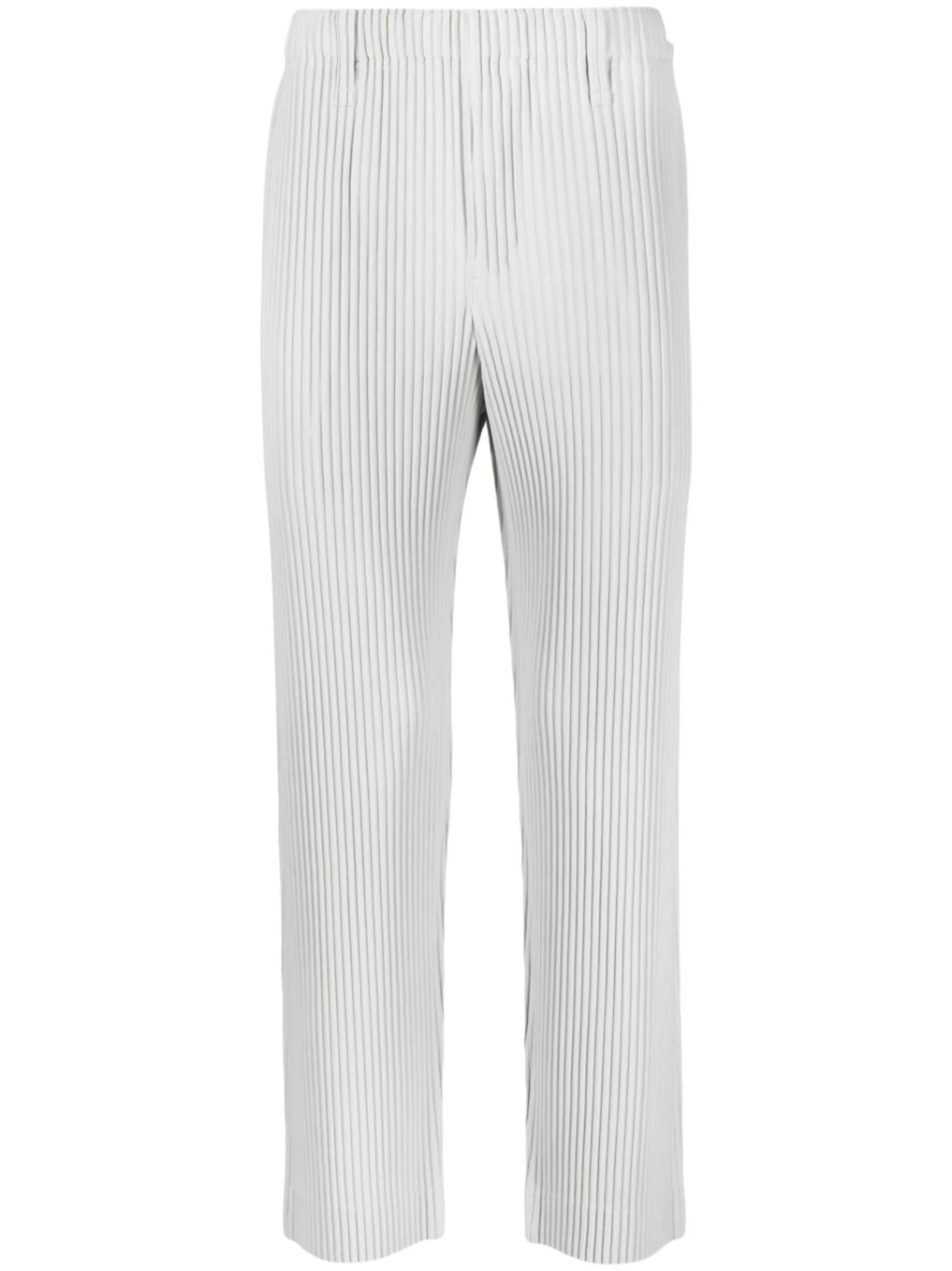 plissé straight trousers