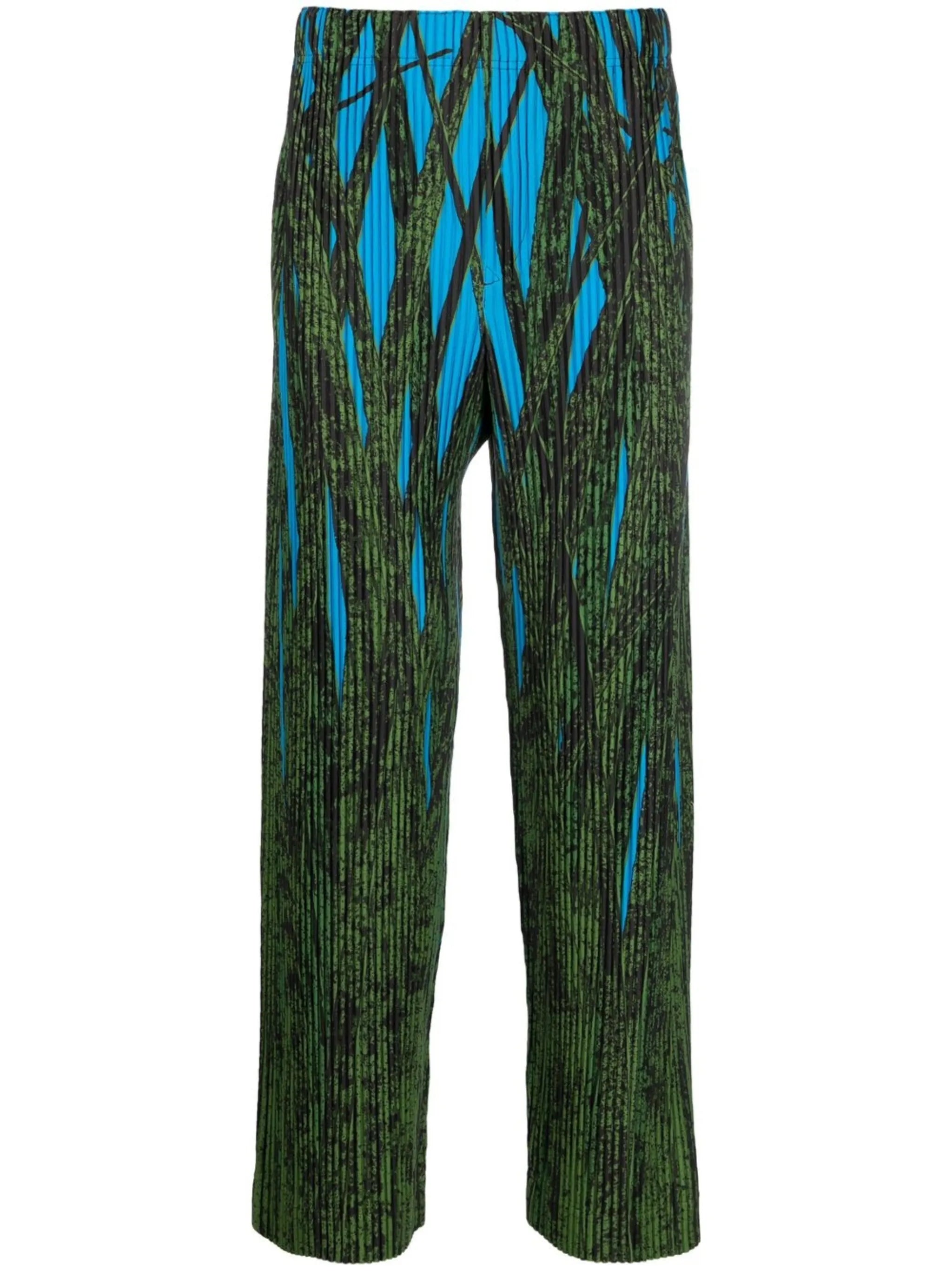 abstract-print plissé trousers