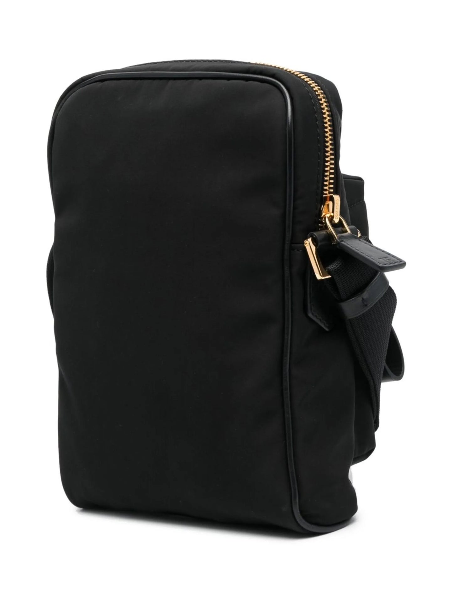 logo-patch zip-up messenger bag