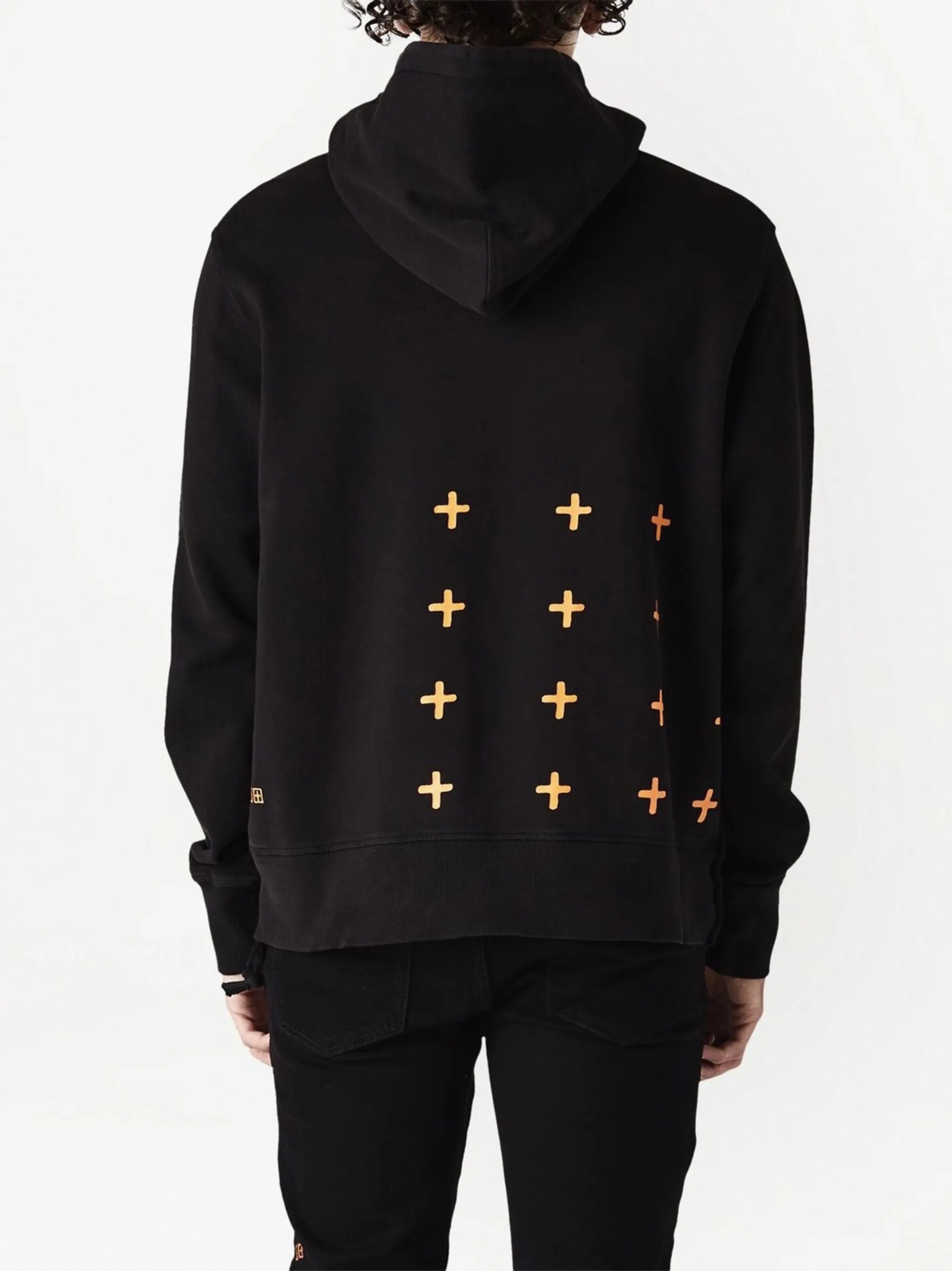 rear graphic-print cotton hoodie
