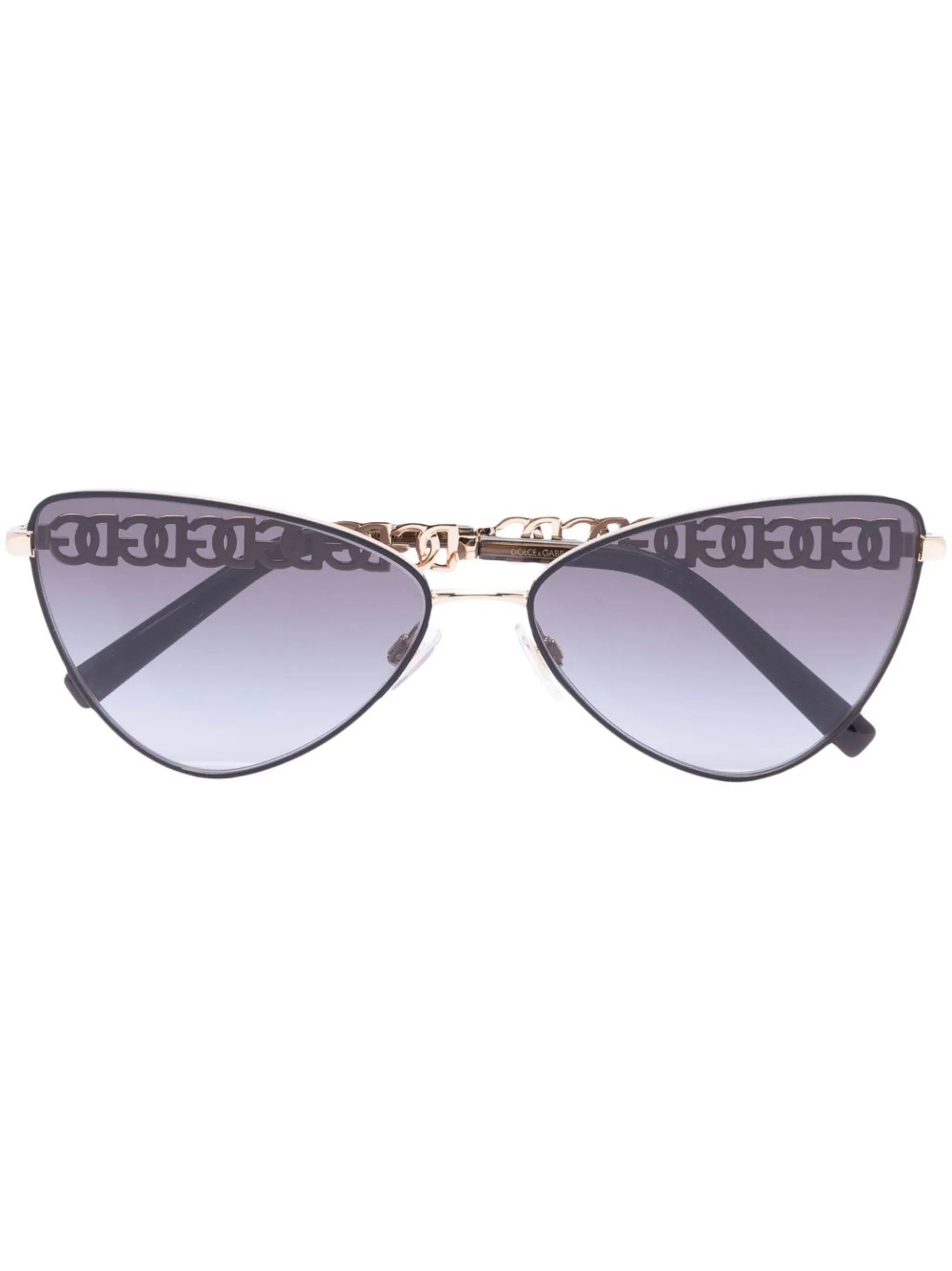 logo-chain cat-eye sunglasses