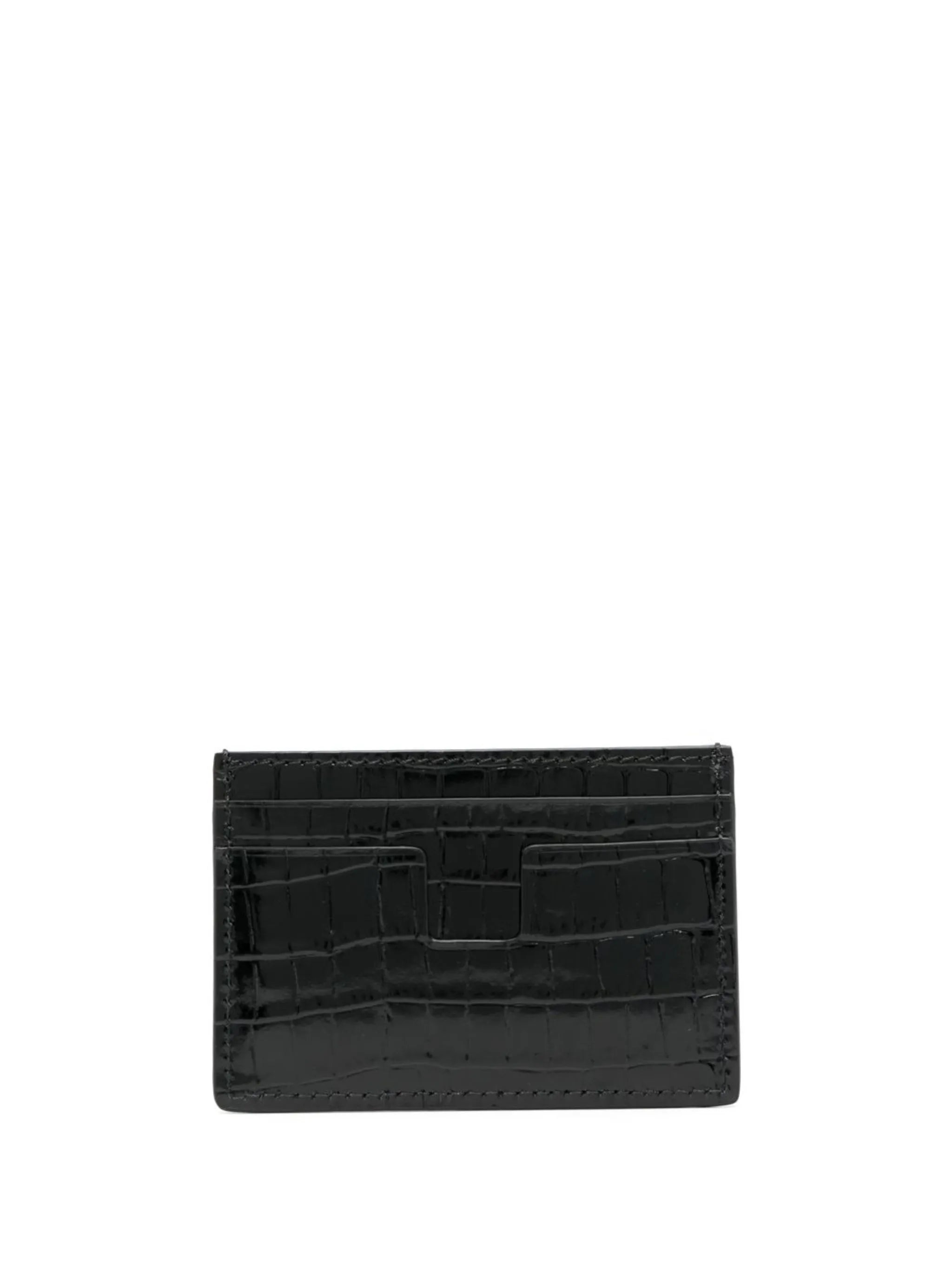 logo print leather cardholder