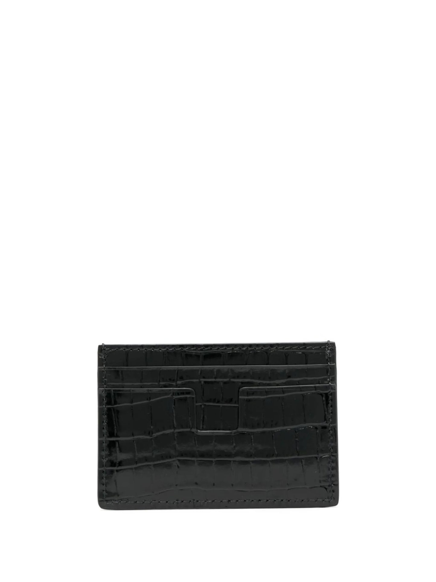 logo print leather cardholder
