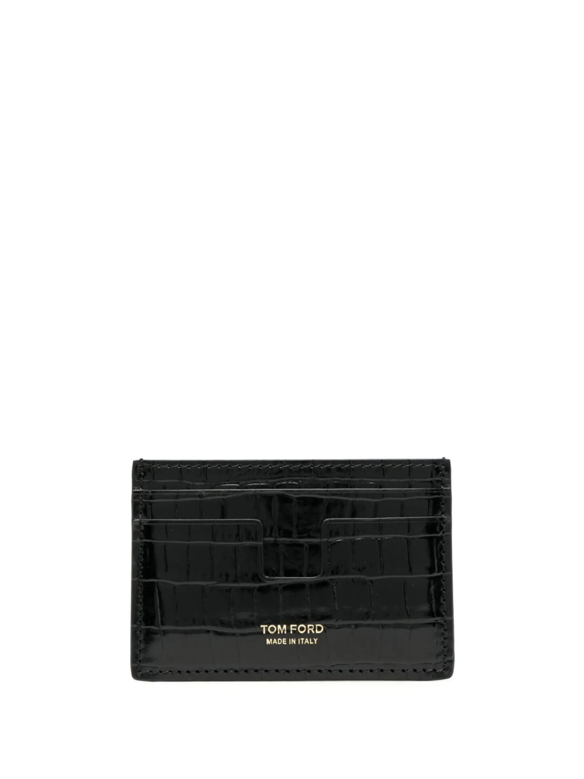 logo print leather cardholder