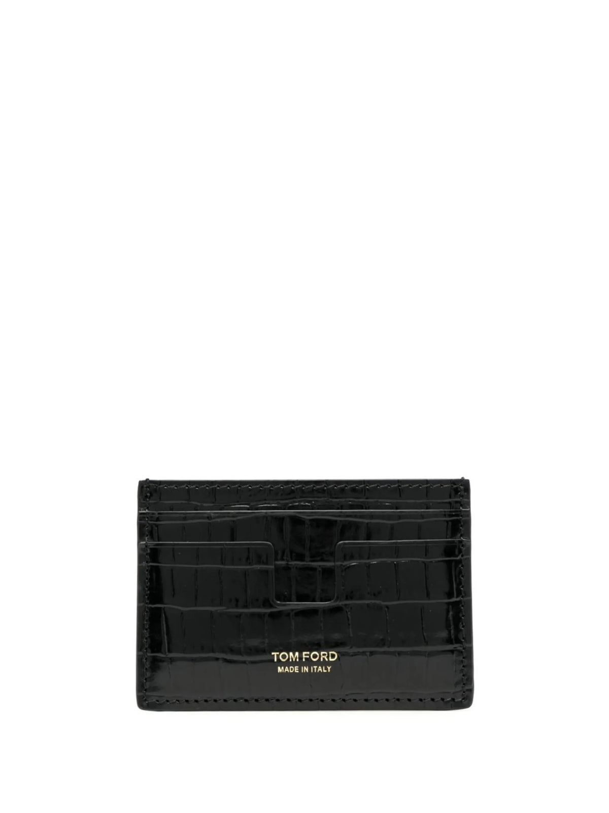 logo print leather cardholder