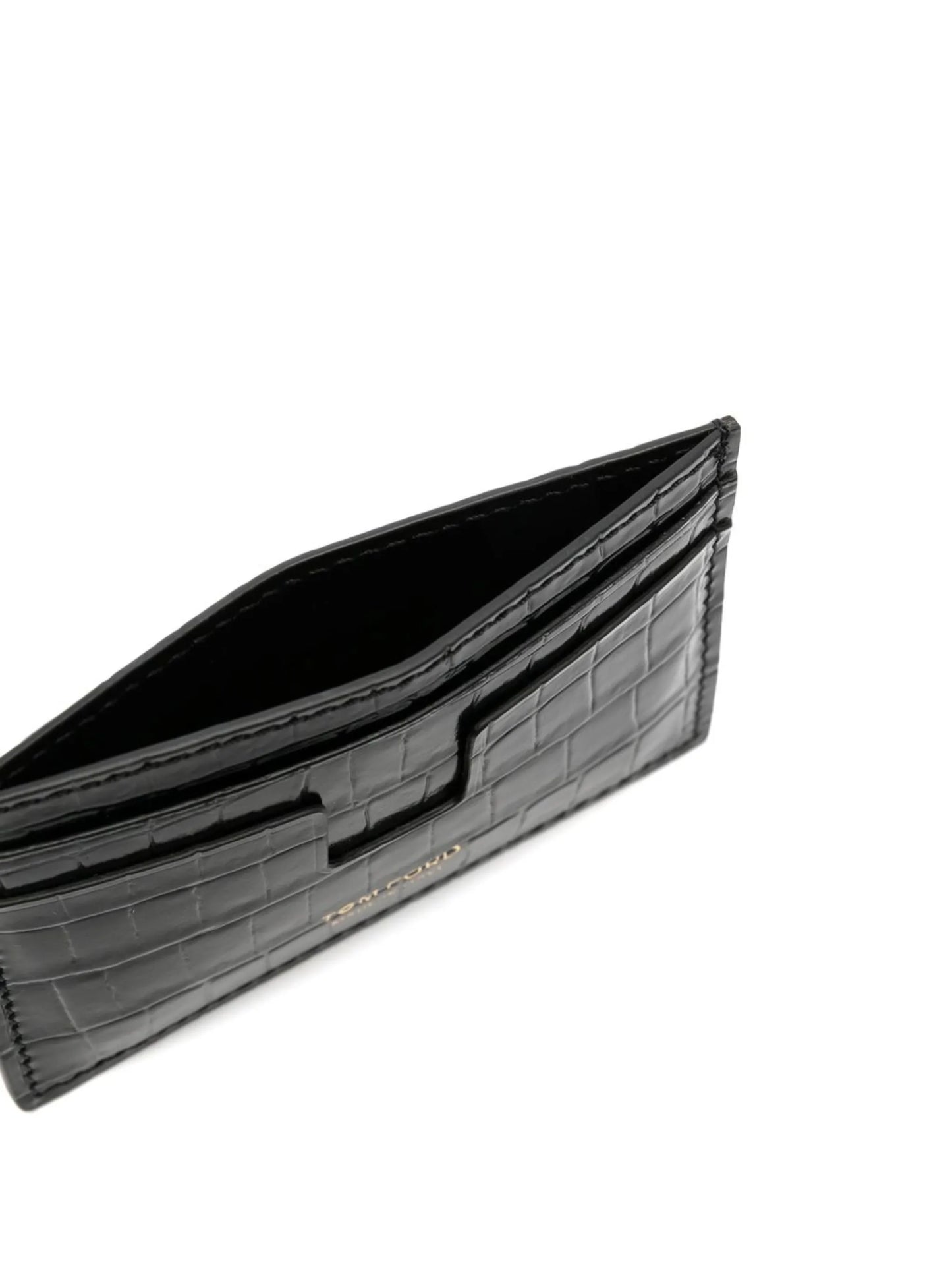 logo print leather cardholder