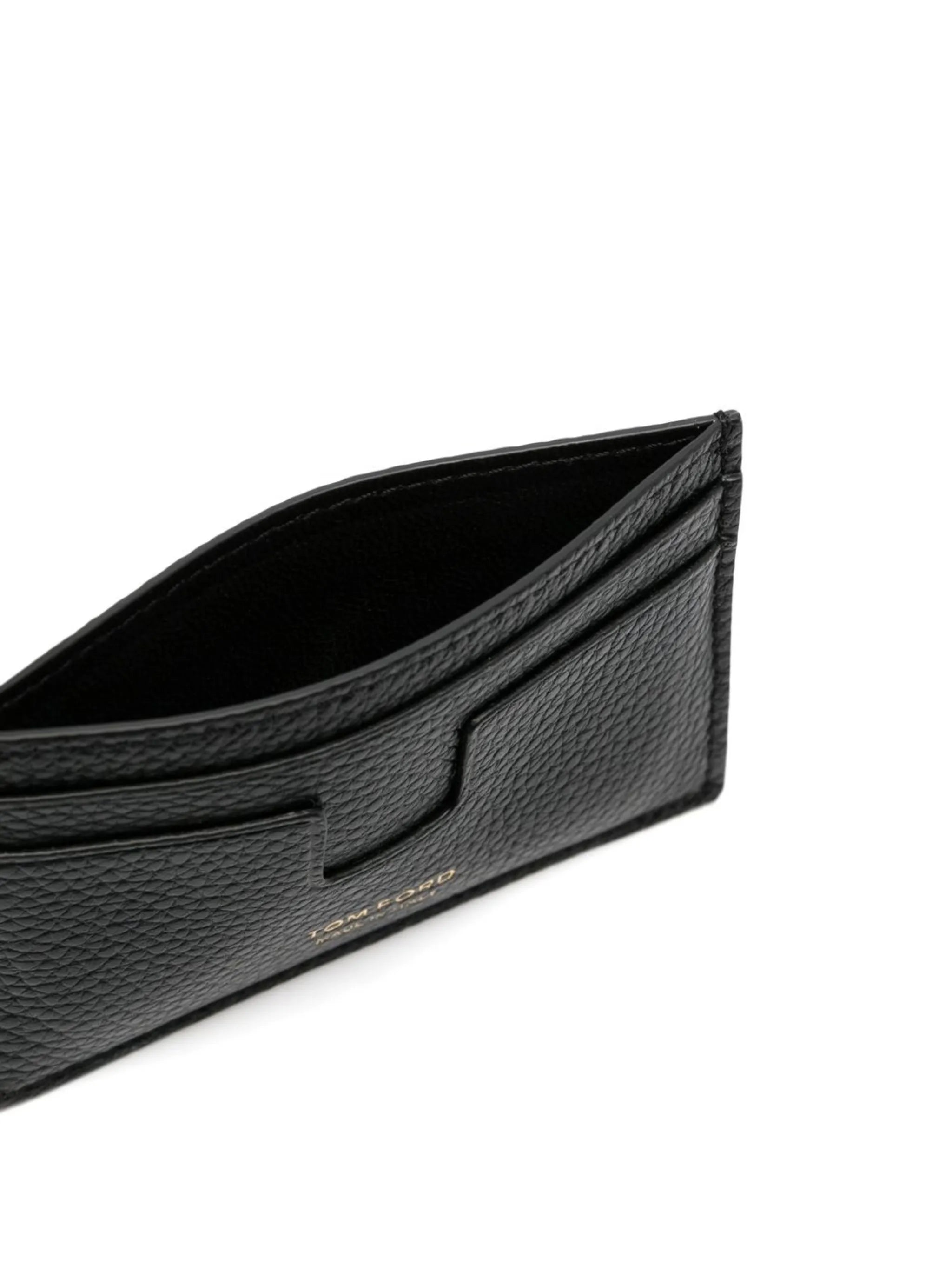 logo print leather cardholder