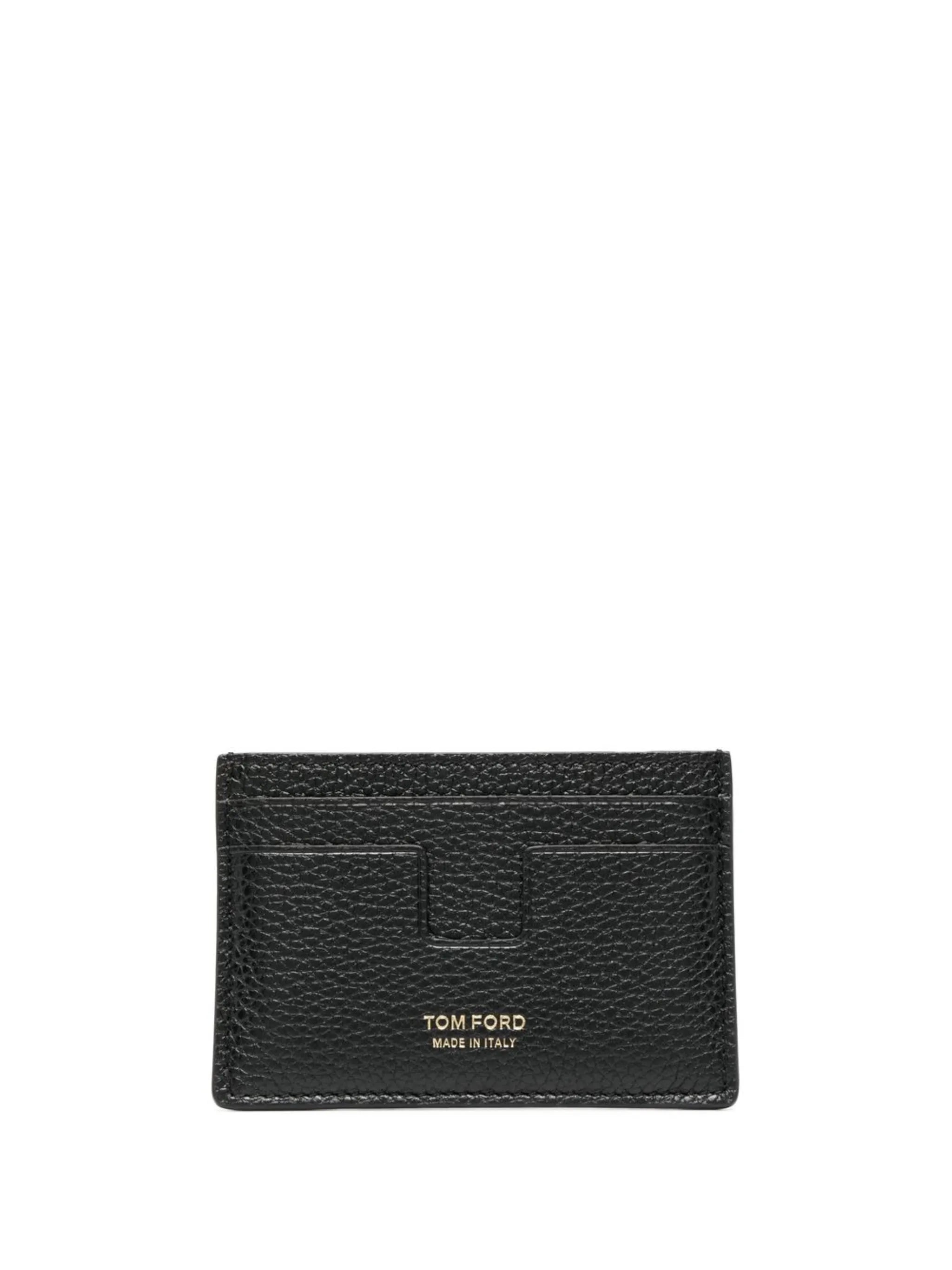 logo print leather cardholder