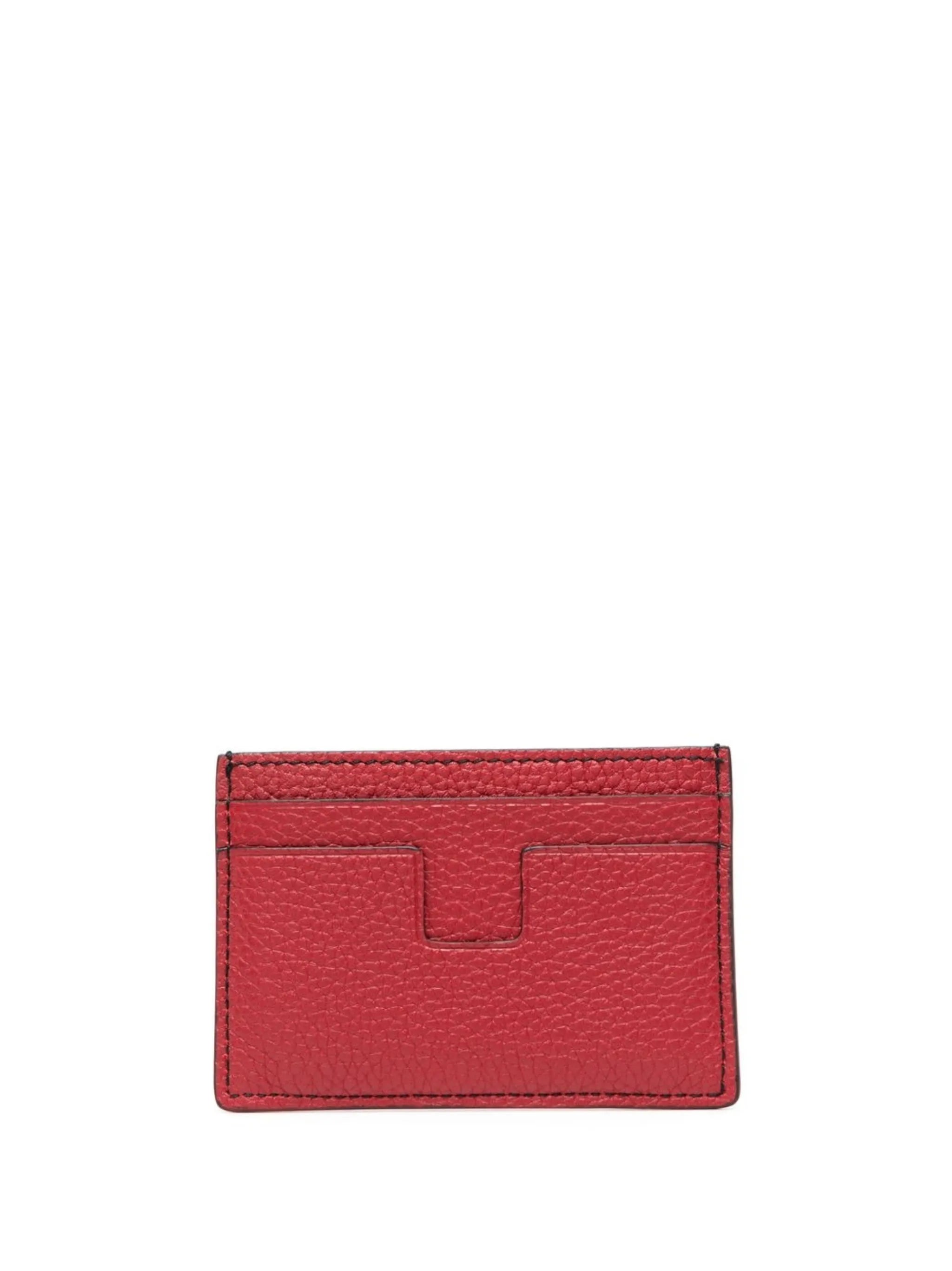 logo print leather cardholder