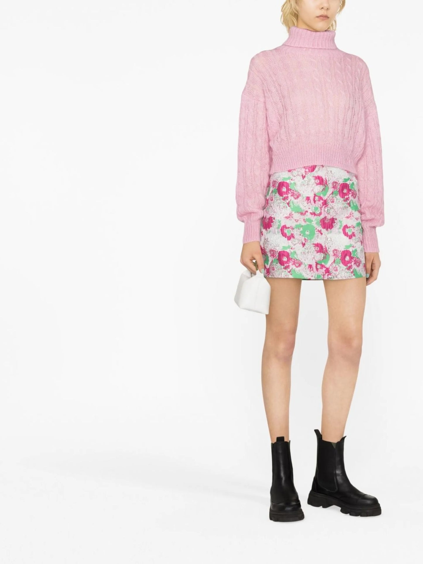 floral-pattern A-line skirt