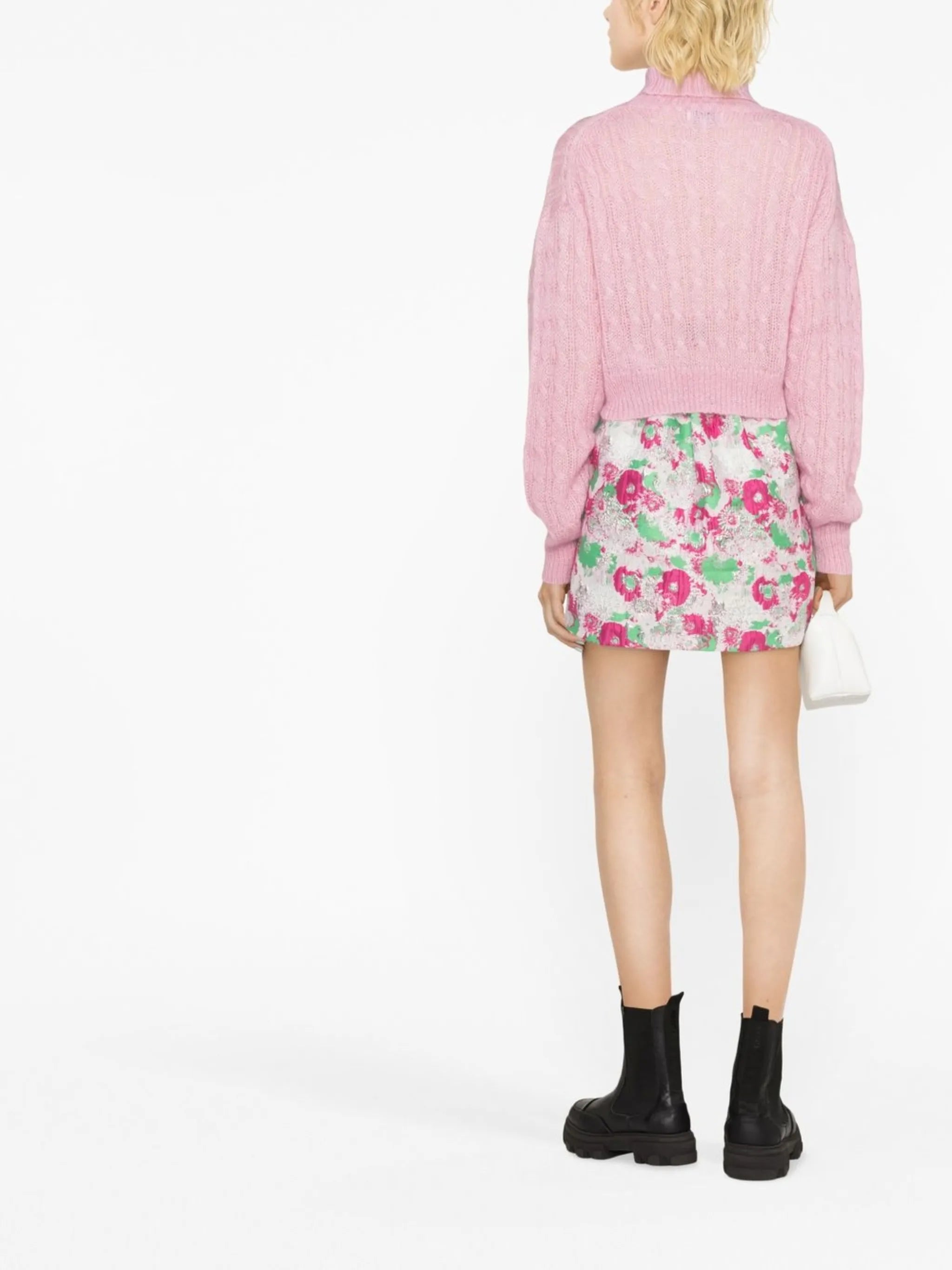 floral-pattern A-line skirt