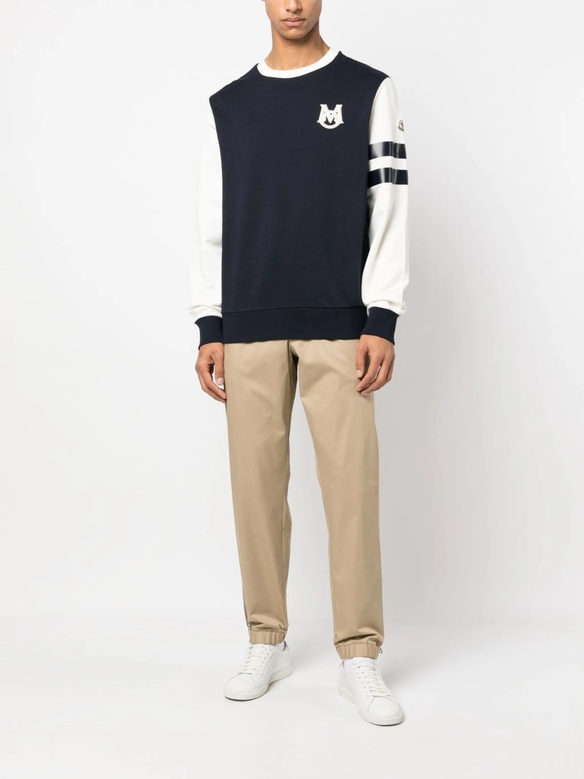 logo-print crew neck jumper
