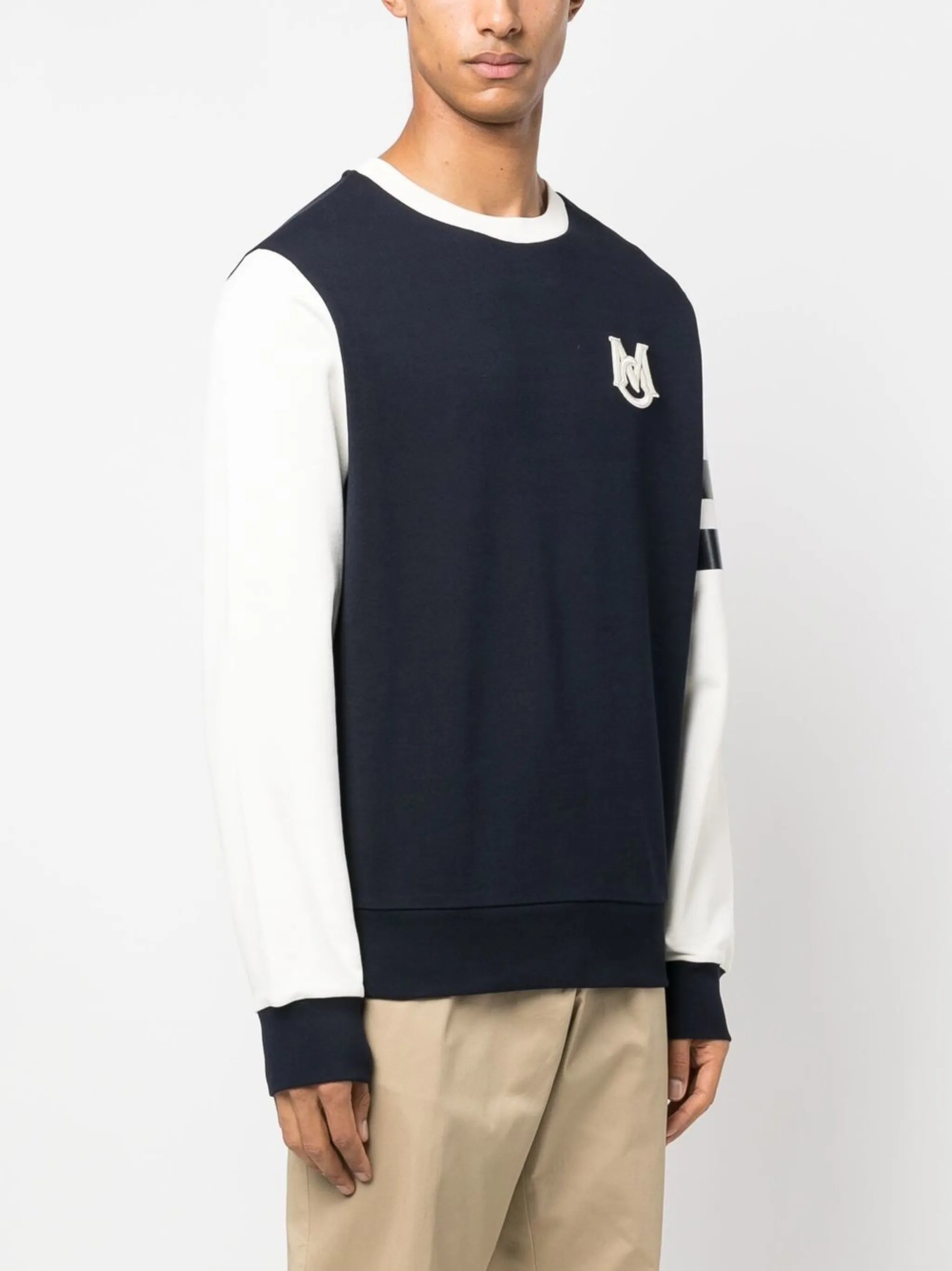 logo-print crew neck jumper