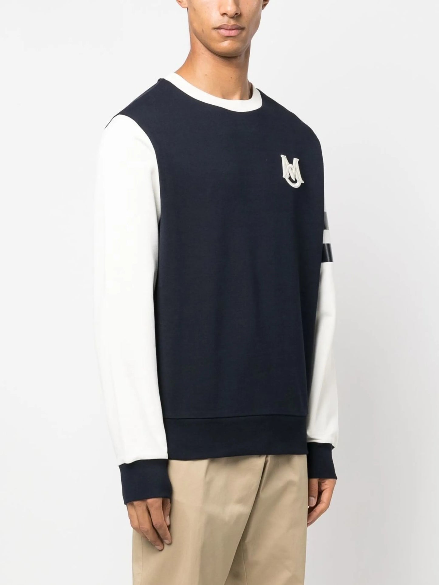 logo-print crew neck jumper