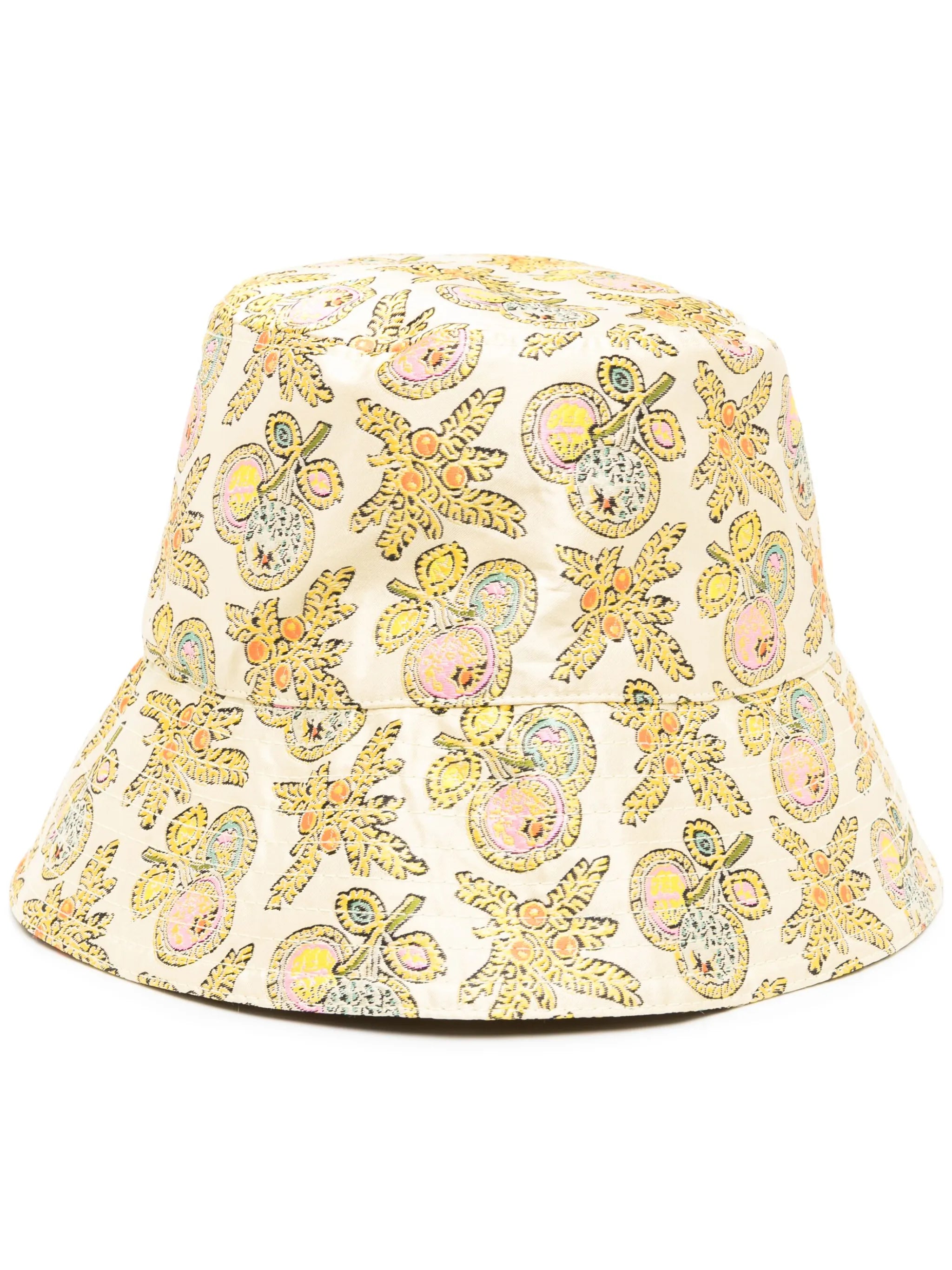 graphic-print logo-patch bucket hat