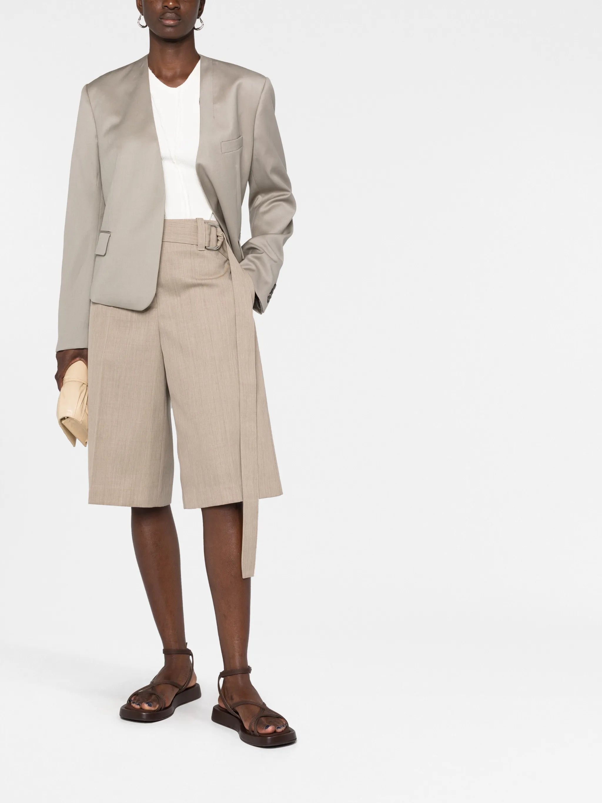 knee-length A-line shorts