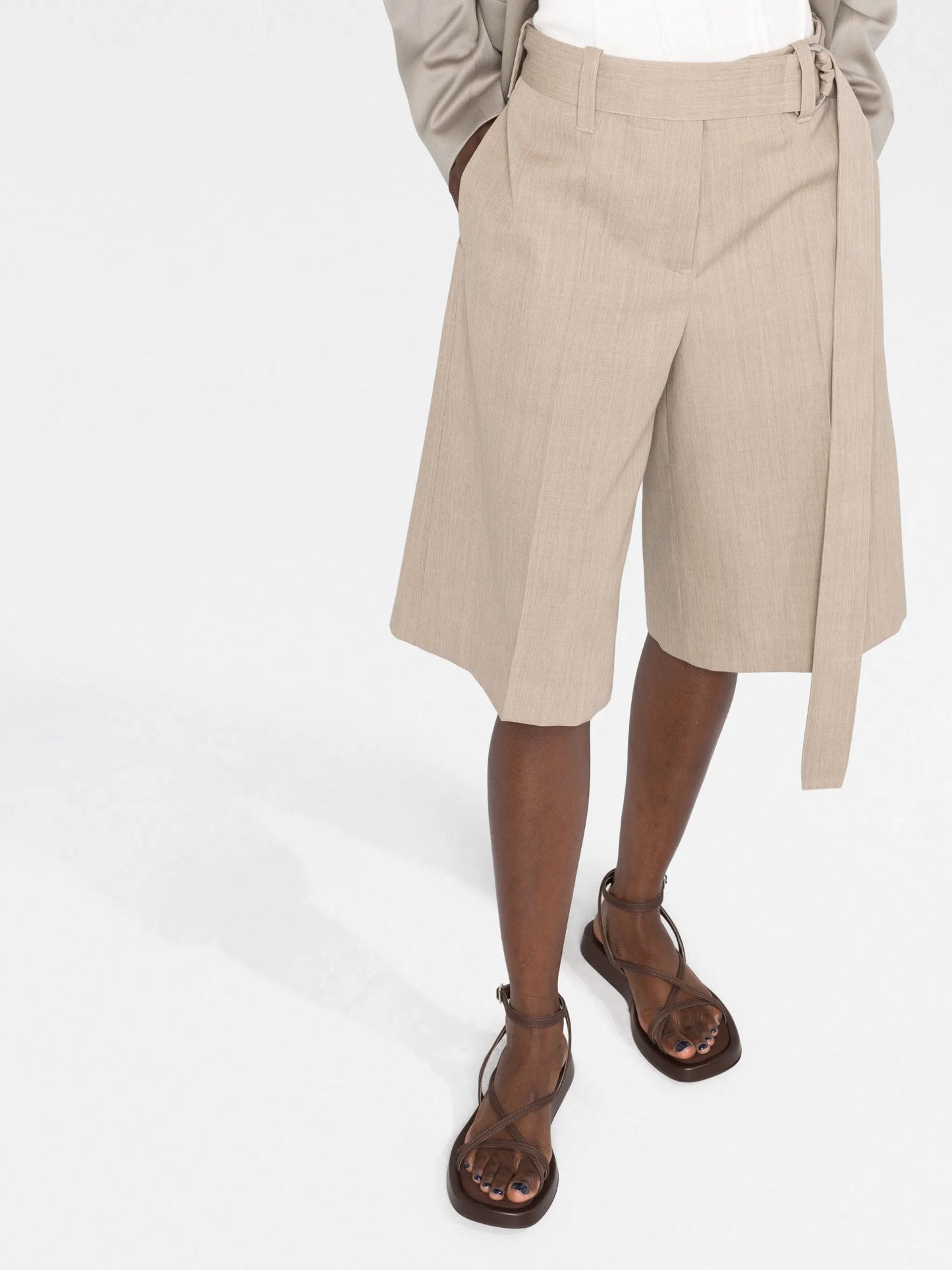 knee-length A-line shorts