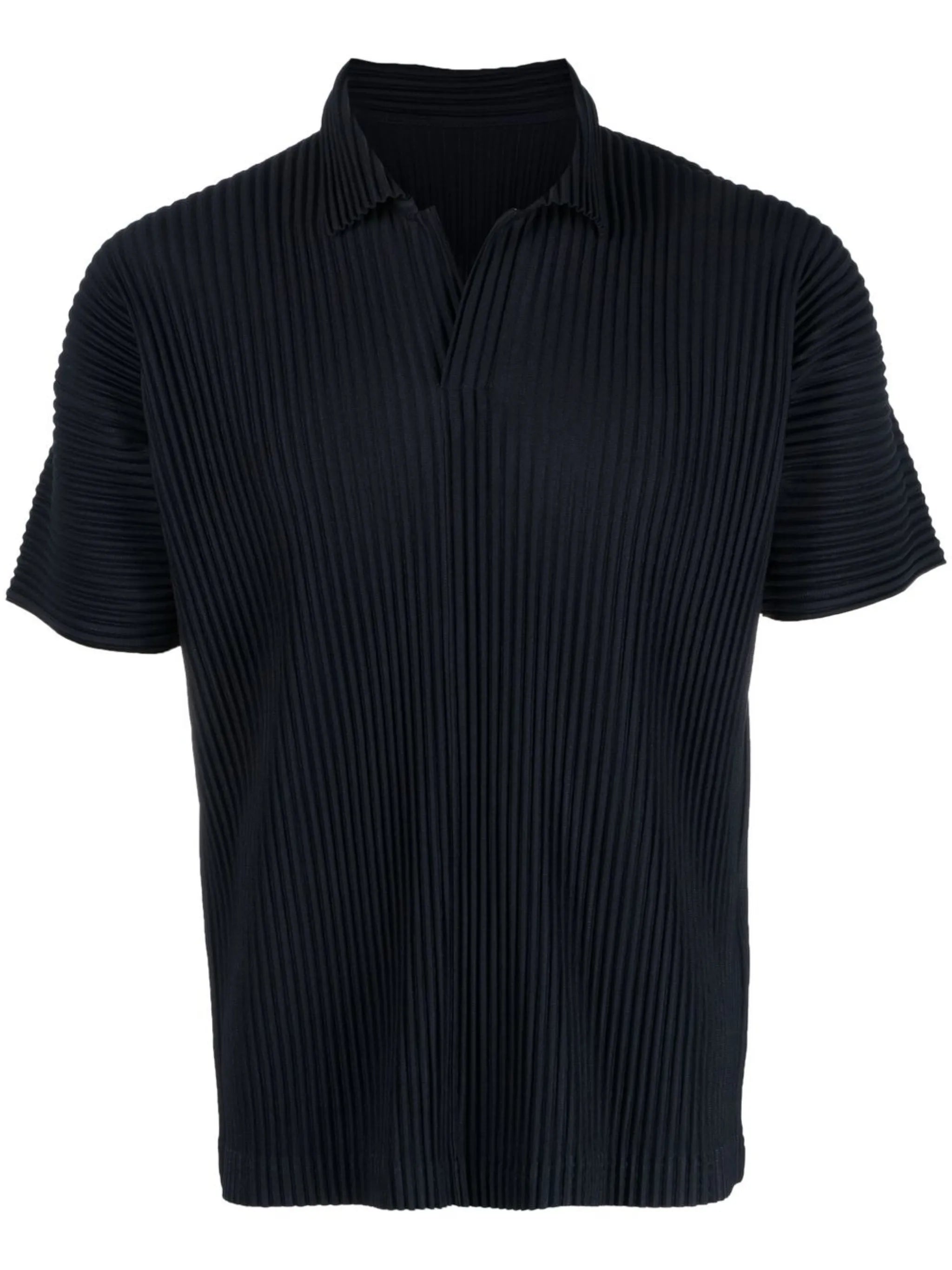 plissé short-sleeve polo shirt