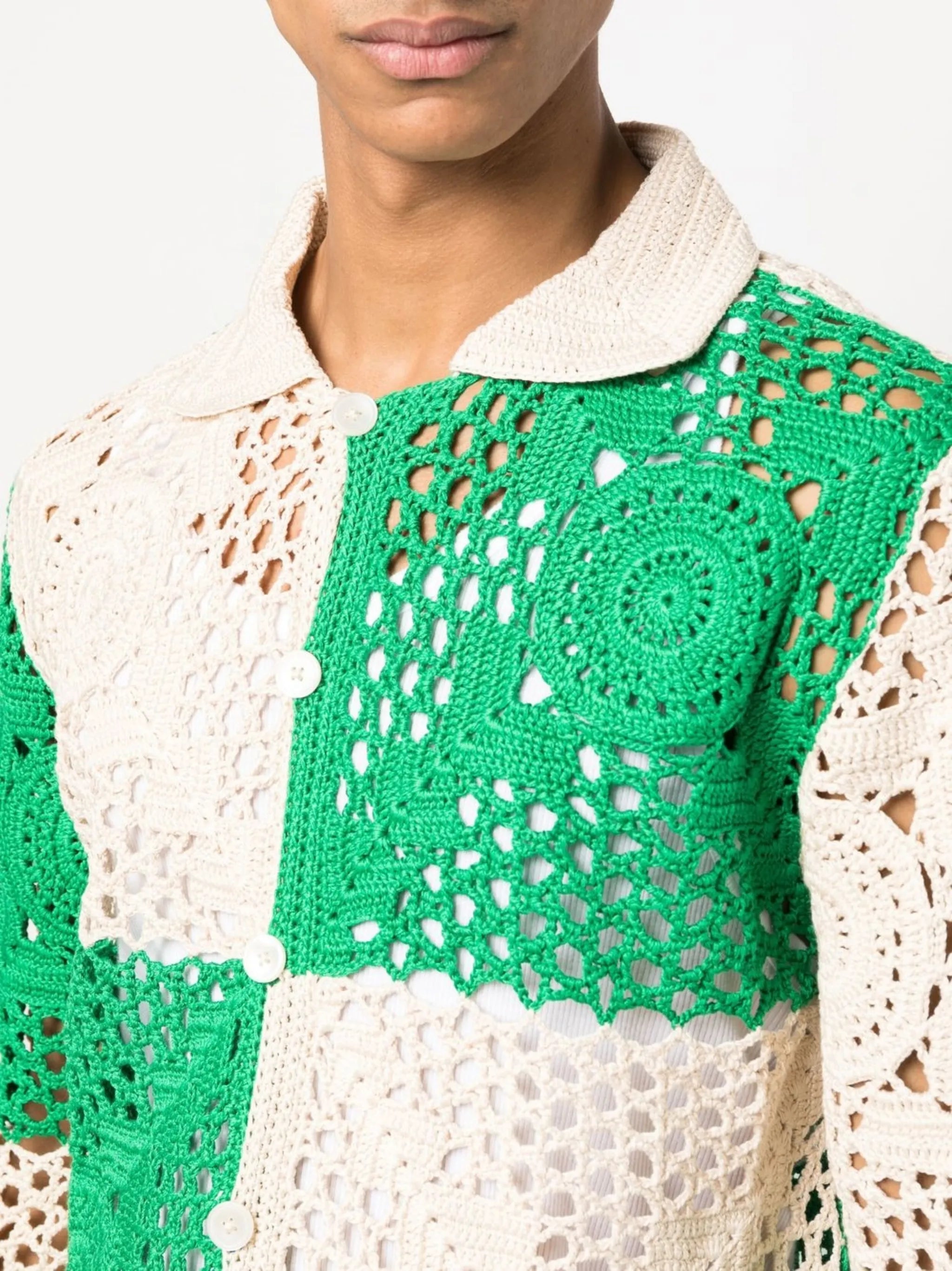 crochet-design button shirt