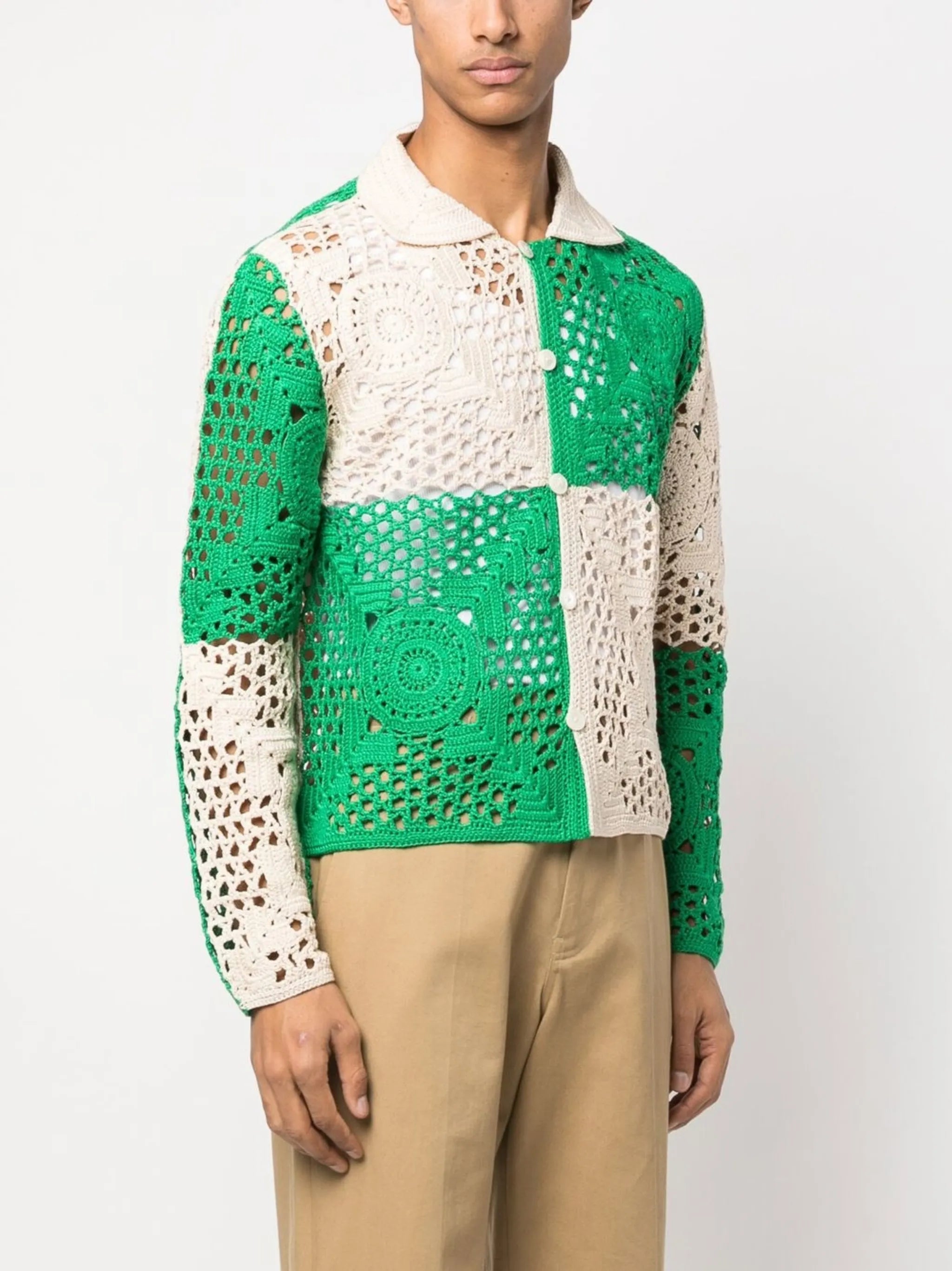 crochet-design button shirt