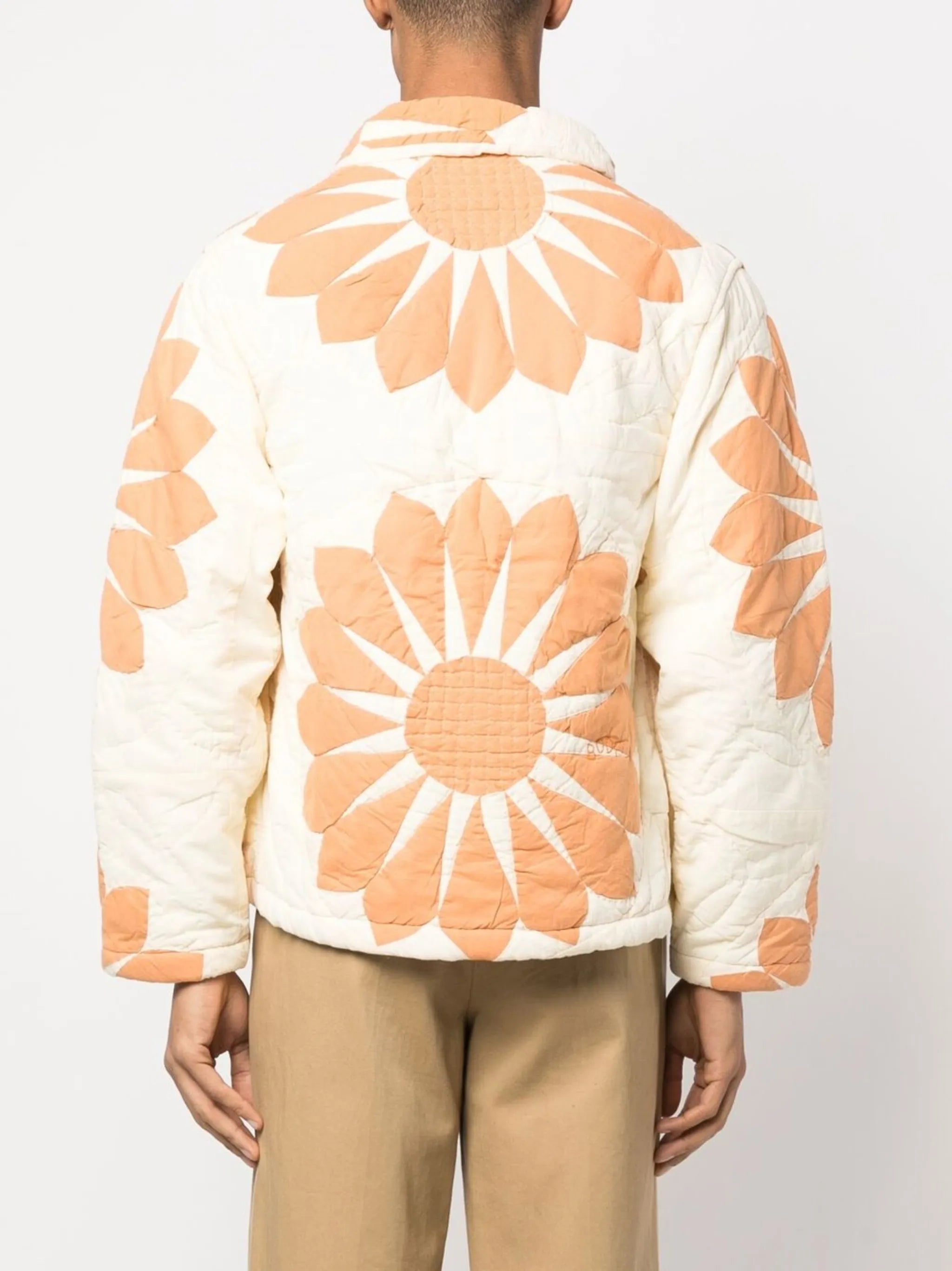 floral-print detail shirt jacket