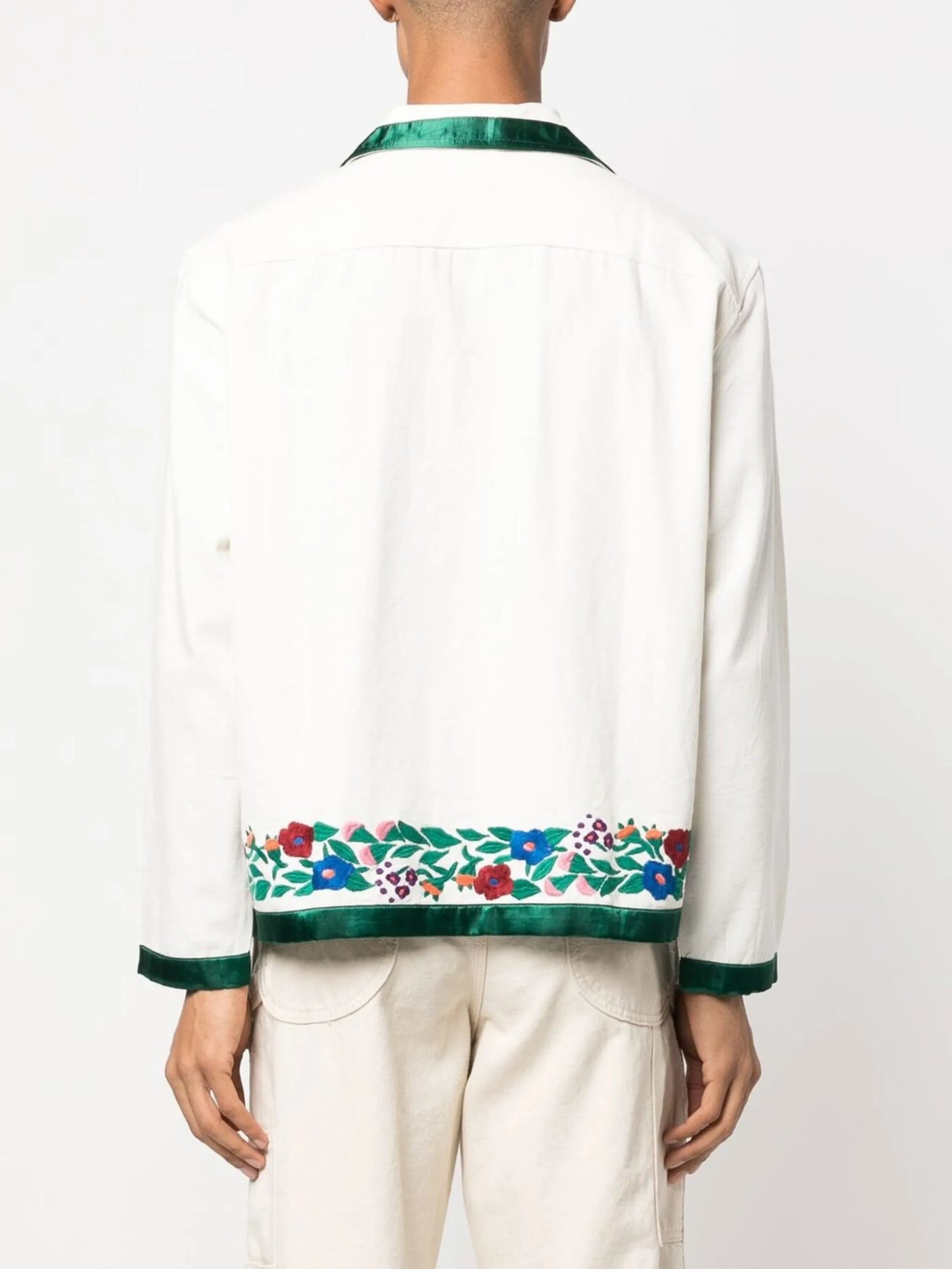 embroidered-detail button shirt
