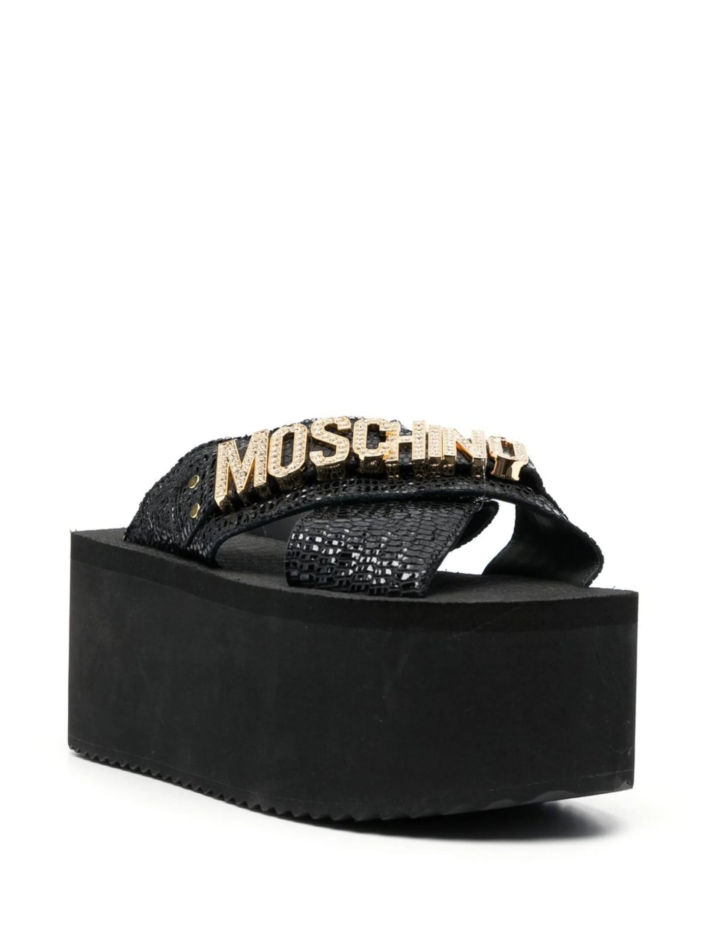 embellished-logo platform sandals