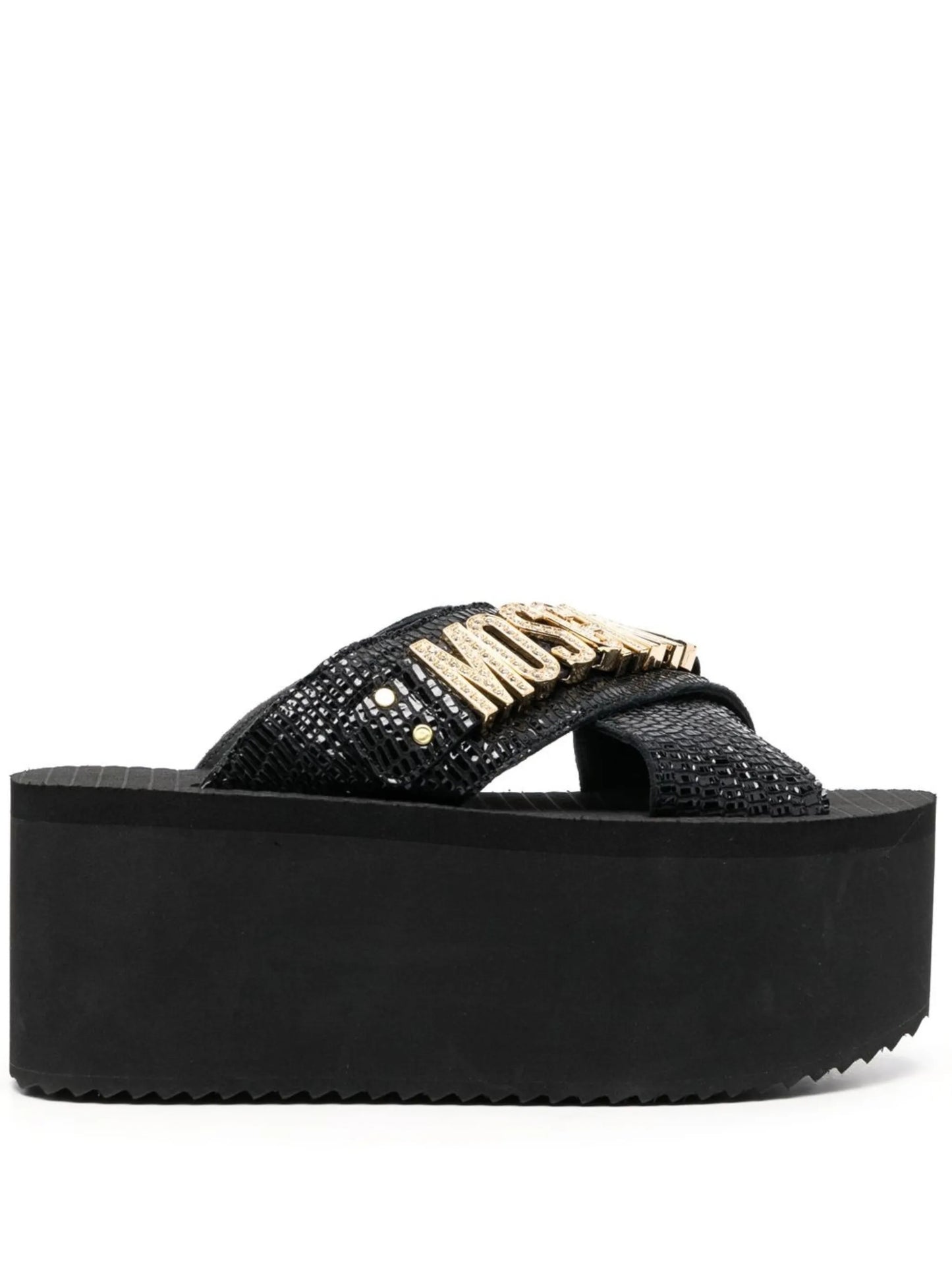 embellished-logo platform sandals