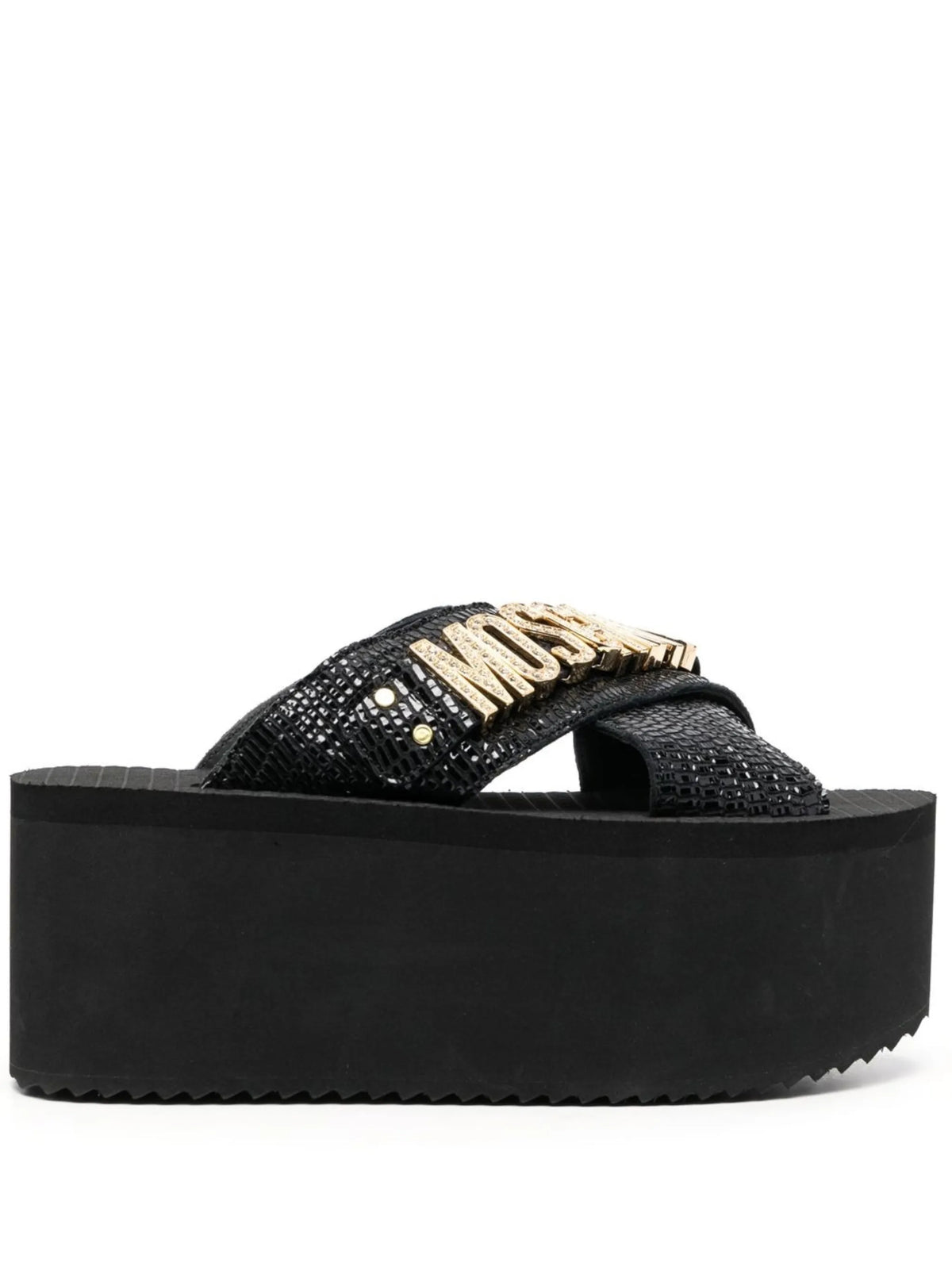 embellished-logo platform sandals