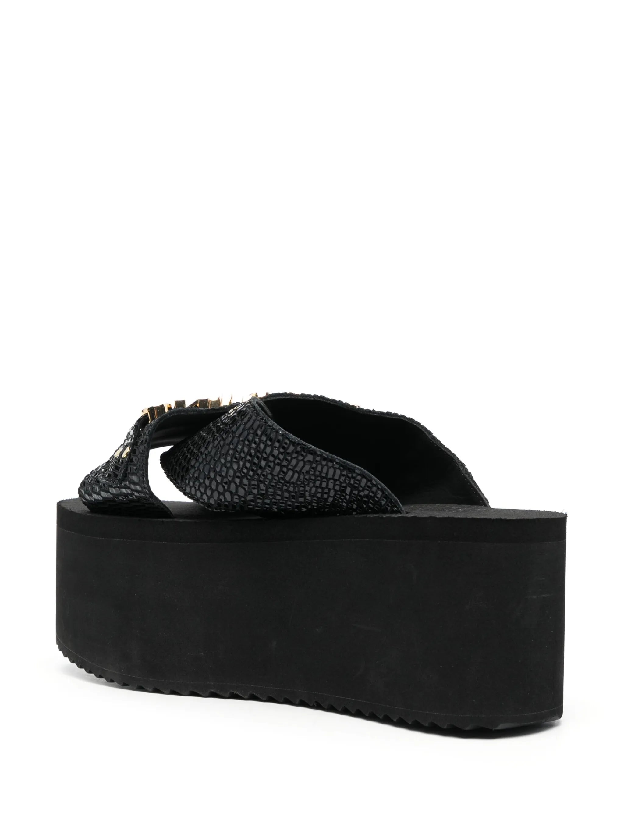 embellished-logo platform sandals