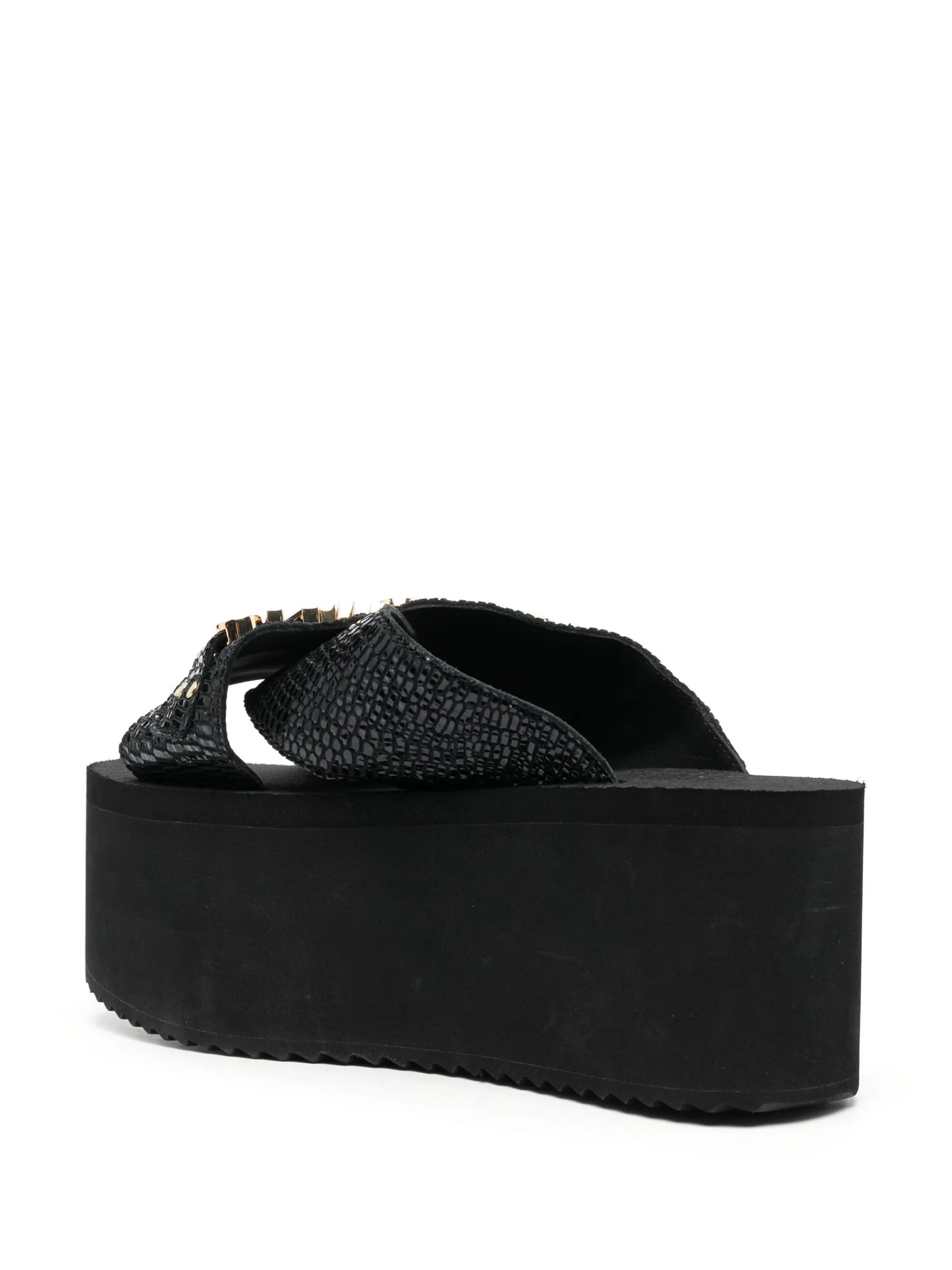 embellished-logo platform sandals