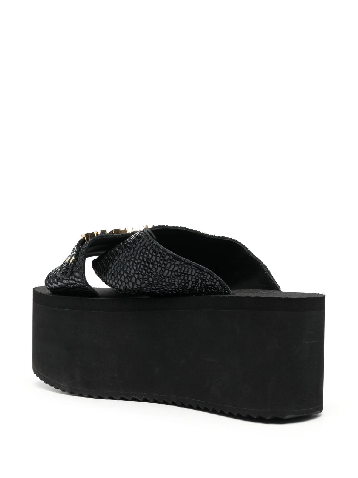 embellished-logo platform sandals