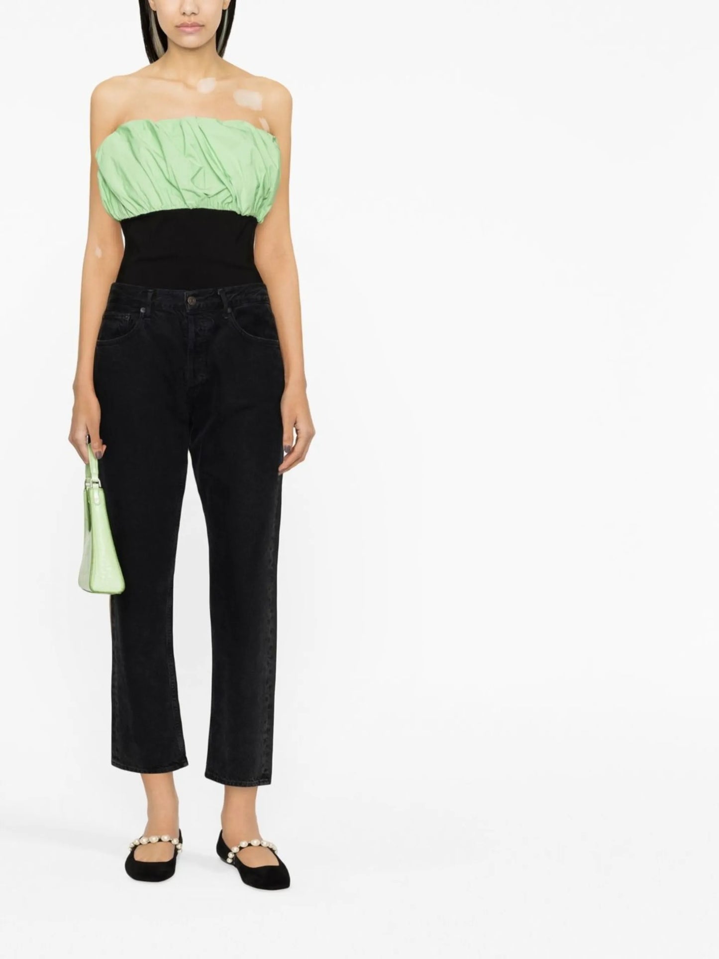 sleeveless gathered top