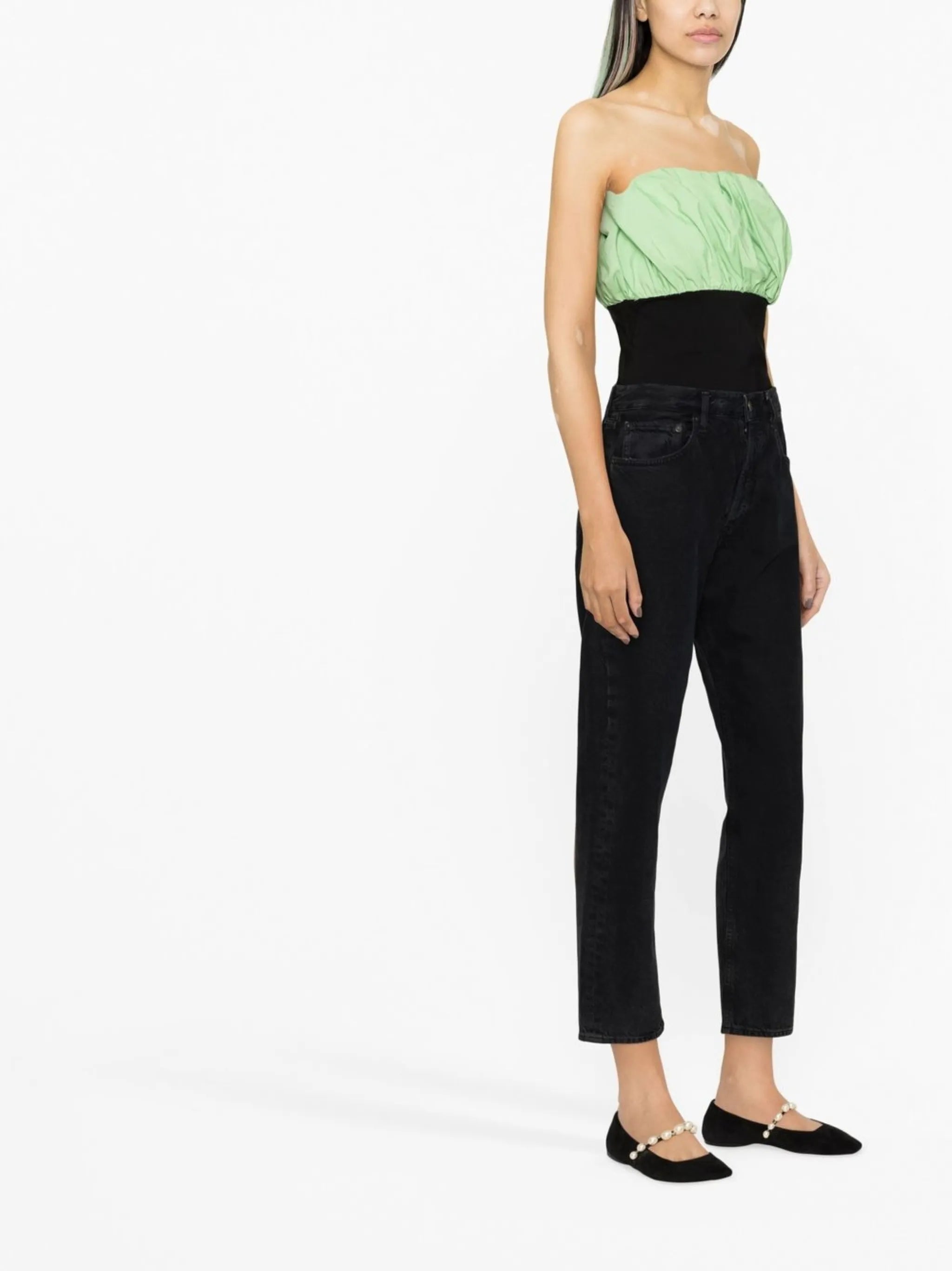 sleeveless gathered top